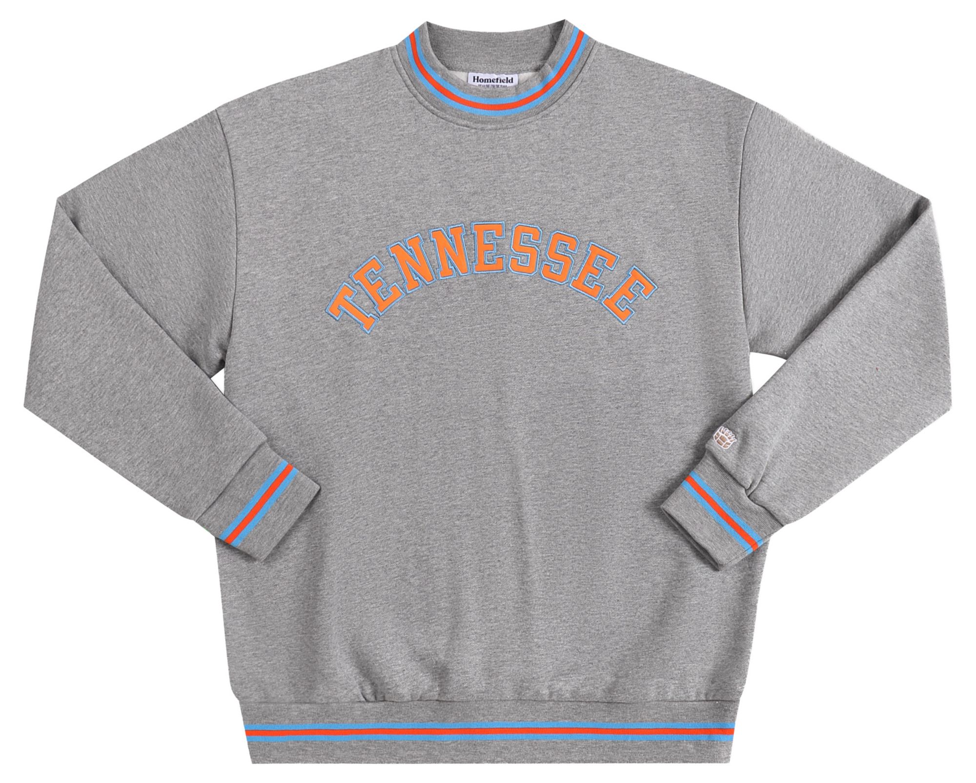 Homefield Men's Tennessee Volunteers Ash Tri-Stripe Crewneck Sweatshirt