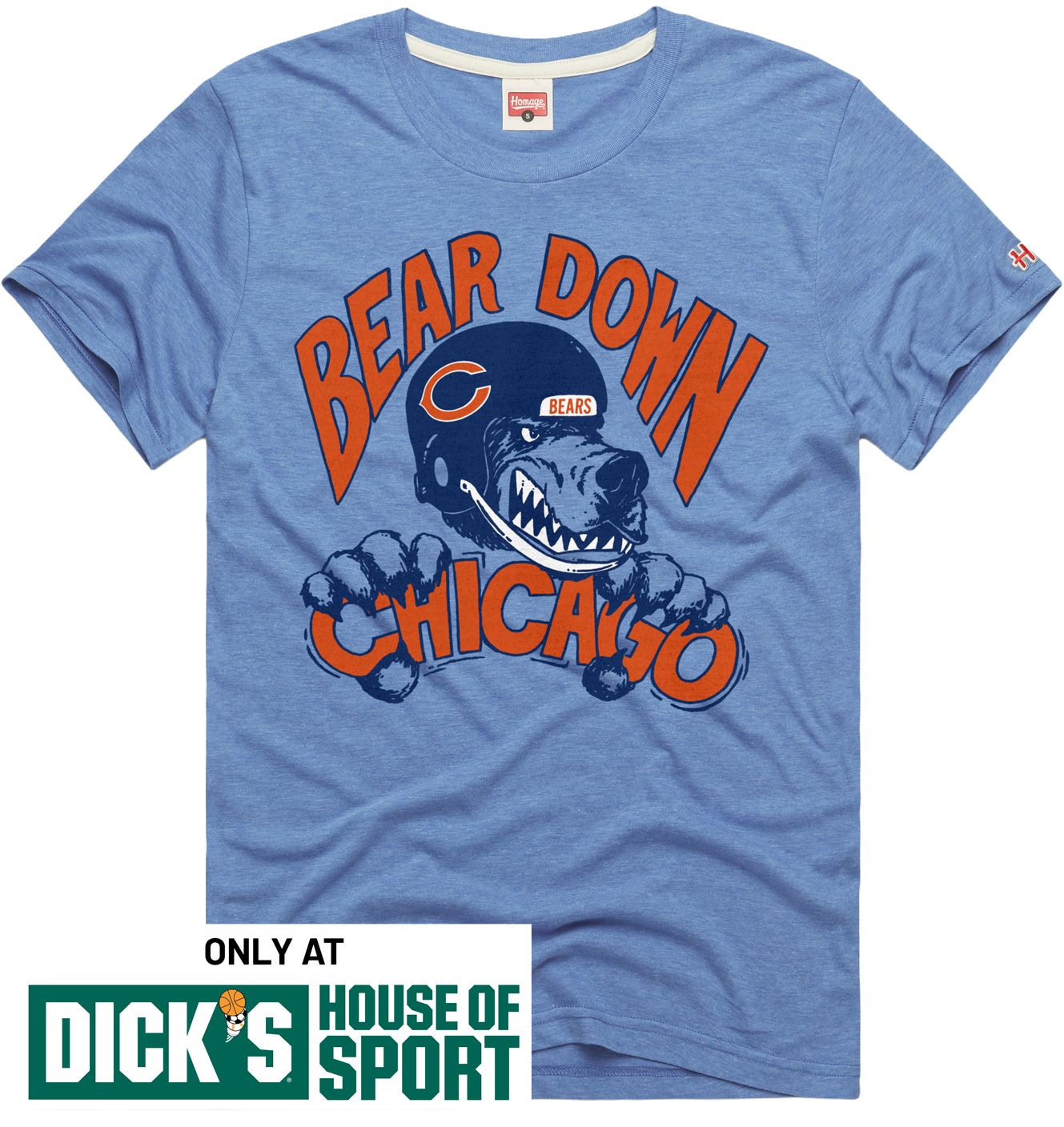 HOMAGE Men's Chicago Bears Orange Bear Down T-Shirt