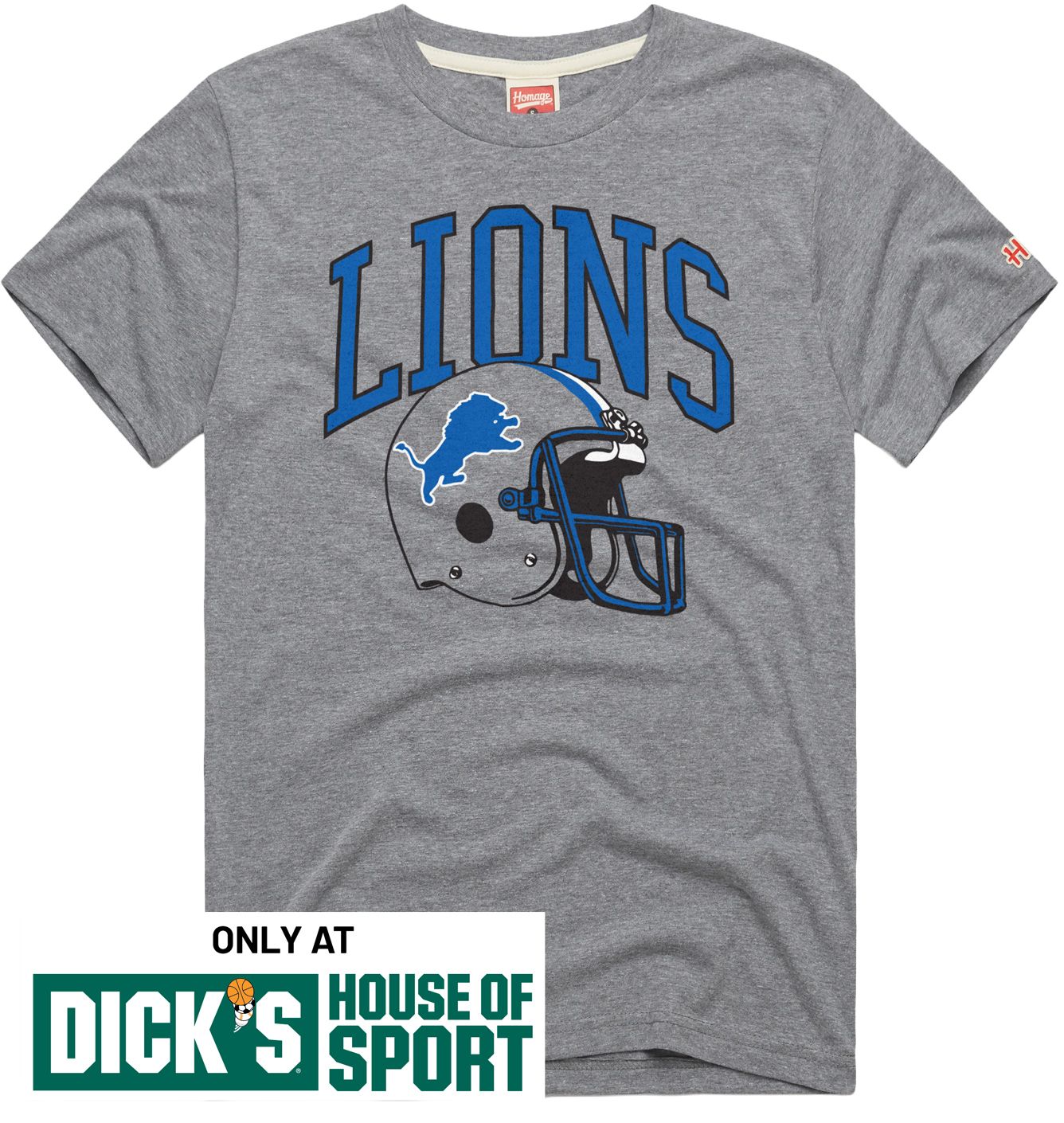 HOMAGE Men's Detroit Lions Arch Helmet T-Shirt