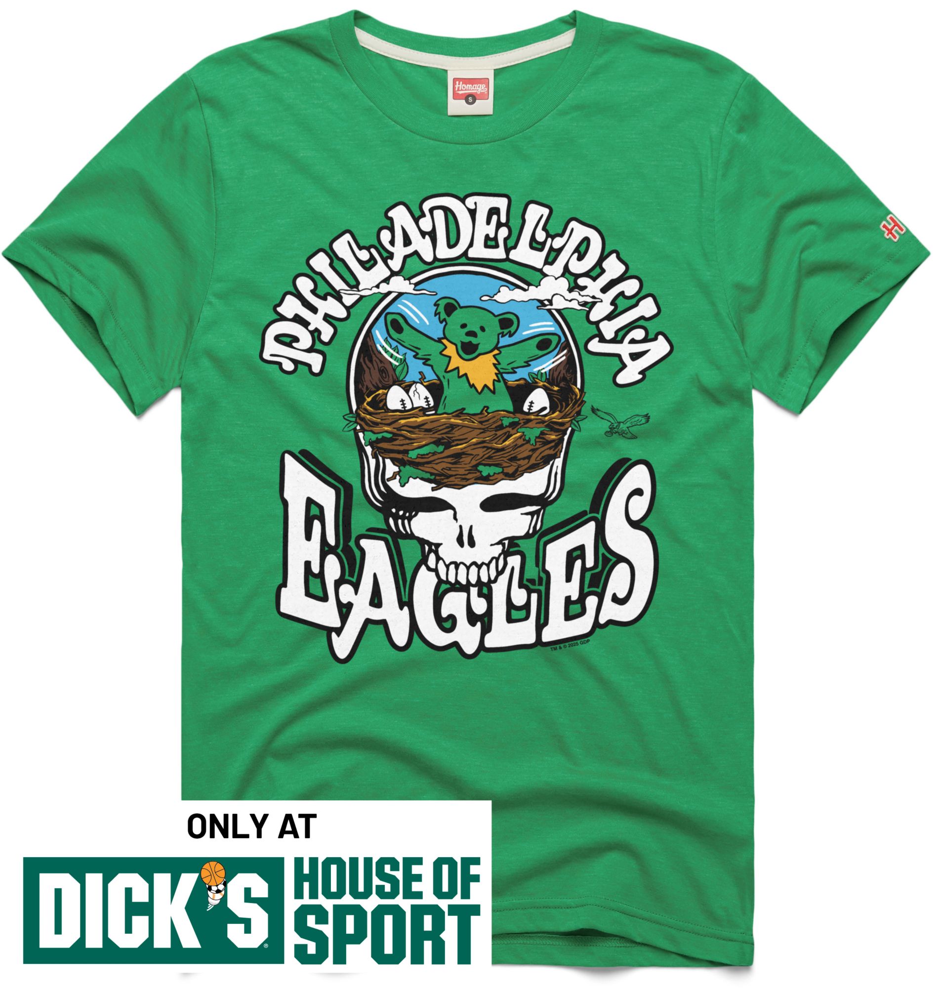 HOMAGE Men's Philadelphia Eagles Grateful Dead T-Shirt