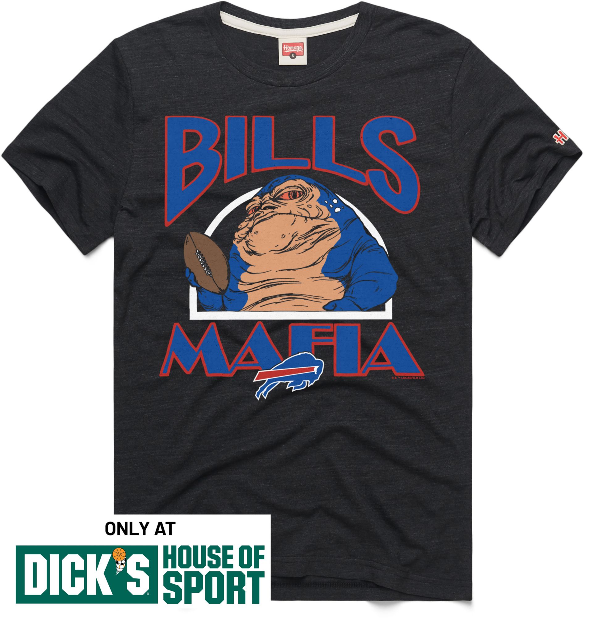 HOMAGE Men's Star Wars x Buffalo Bills Charcoal Dark Side T-Shirt