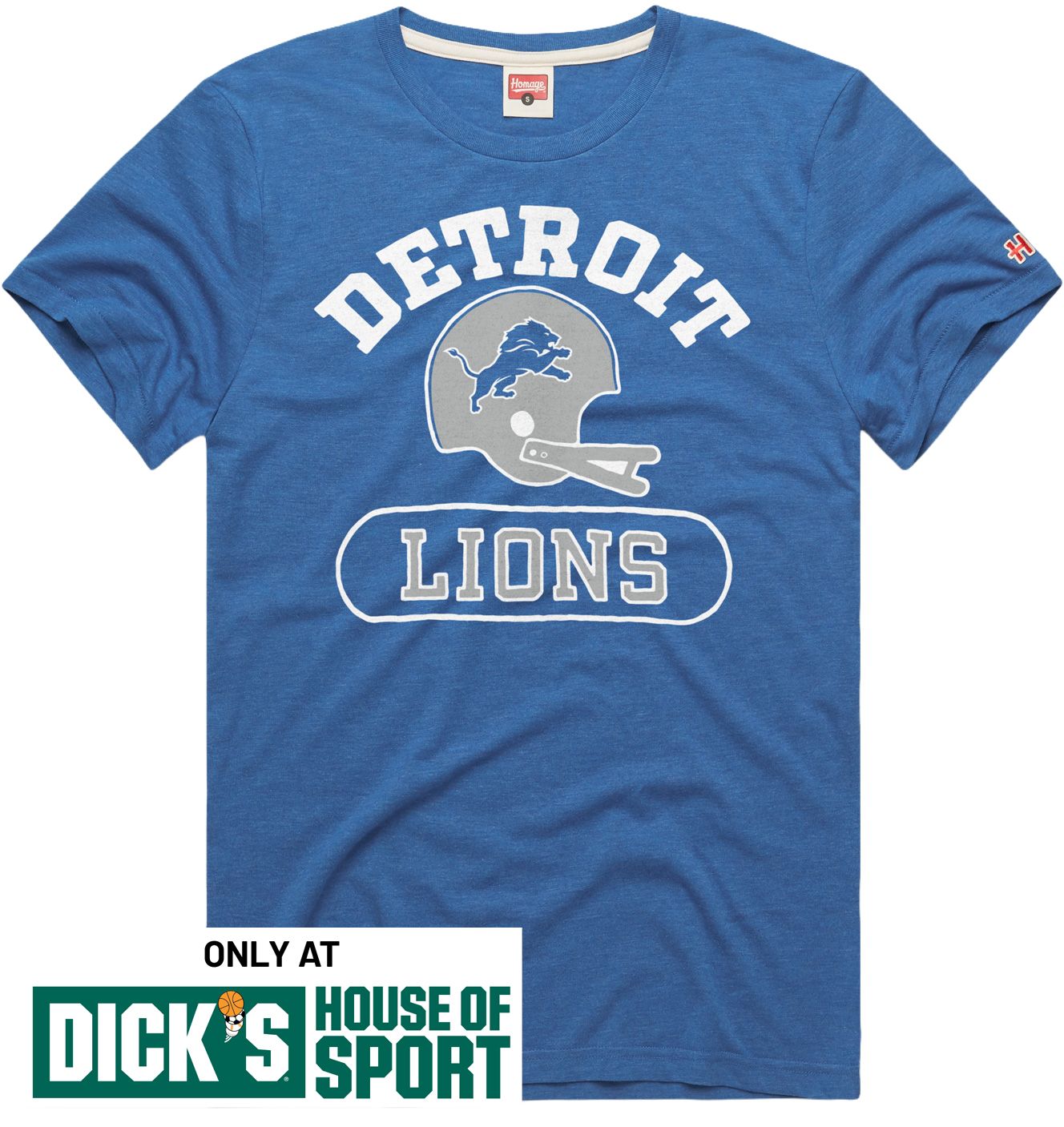 HOMAGE Men's Detroit Lions Throwback Helmet T-Shirt
