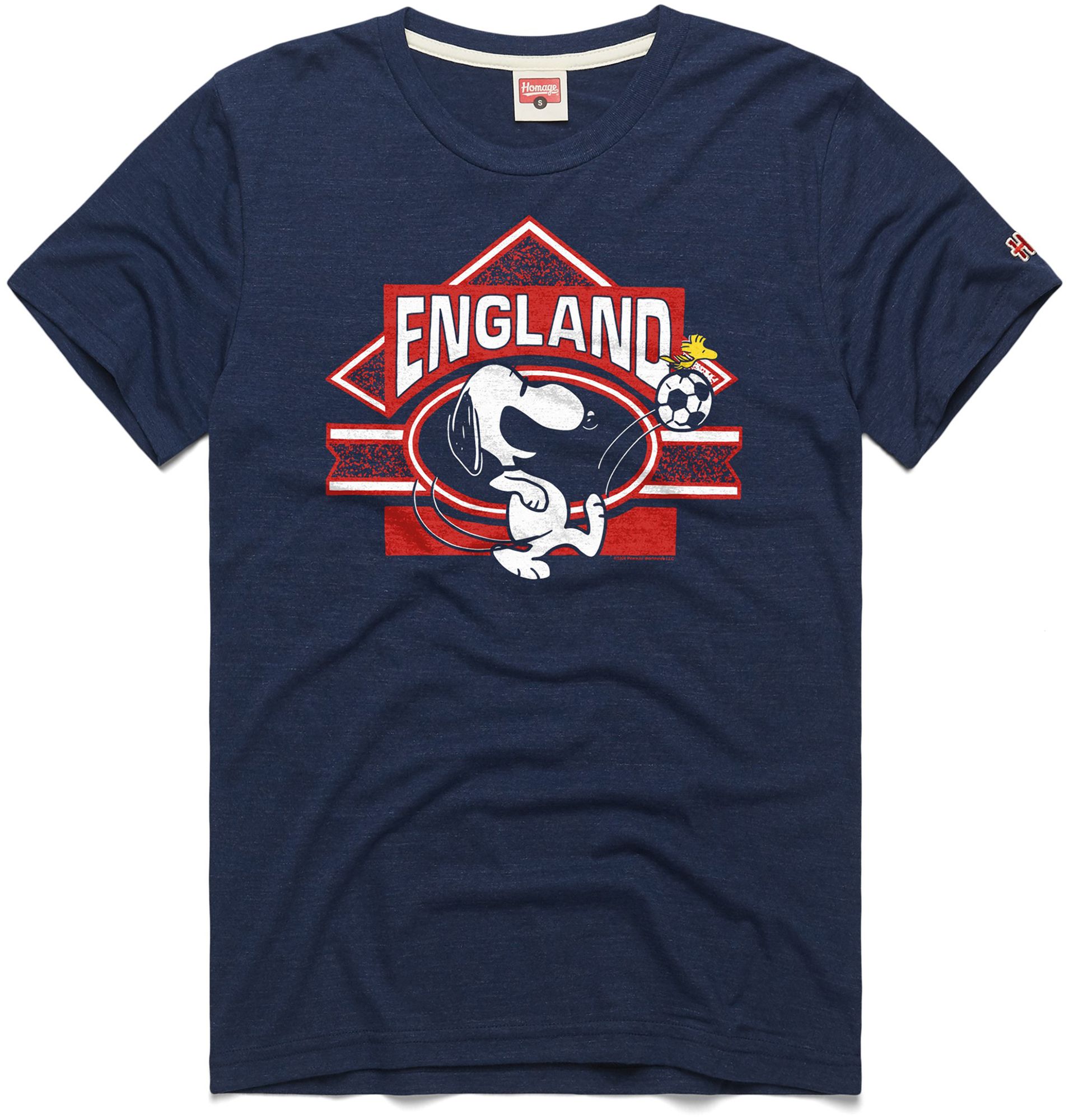 HOMAGE Adult England Navy Peanuts Graphic T-Shirt
