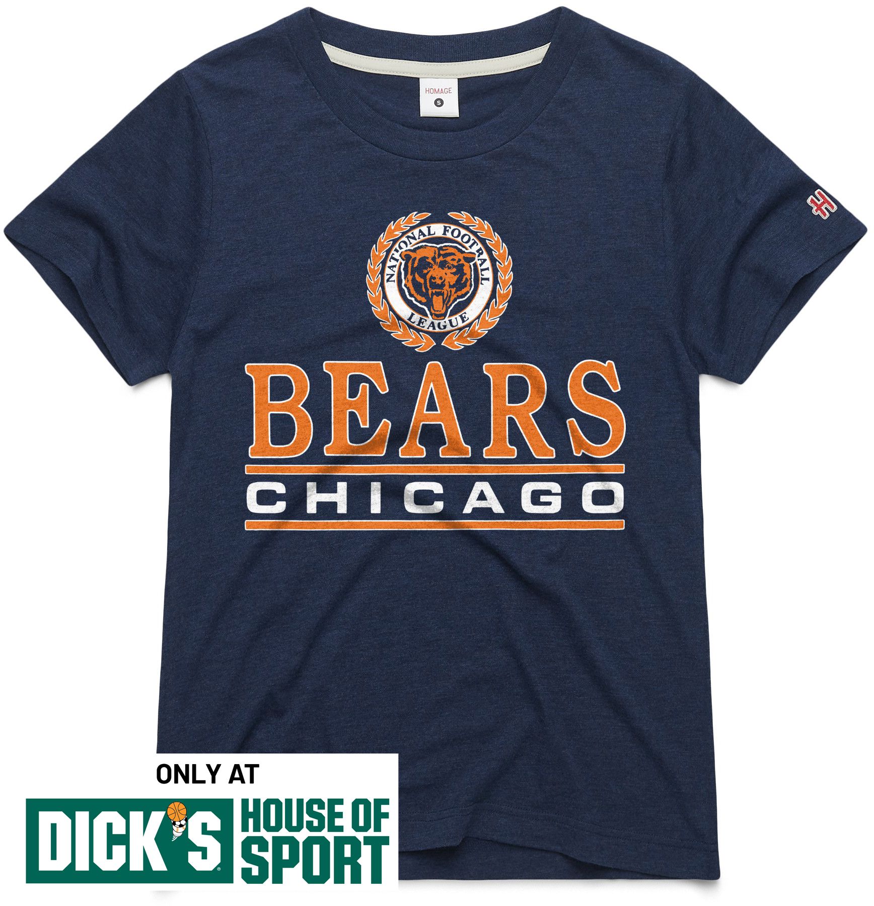 HOMAGE Women's Chicago Bears Navy Crest T-Shirt
