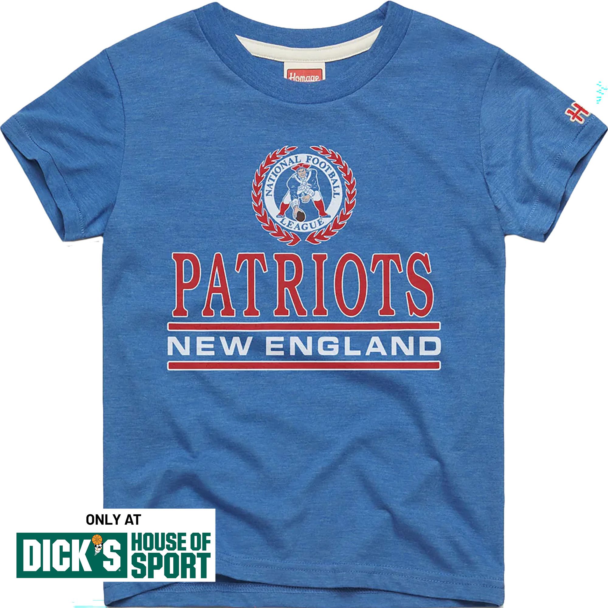 HOMAGE Women's New England Patriots Royal Blue Crest T-Shirt