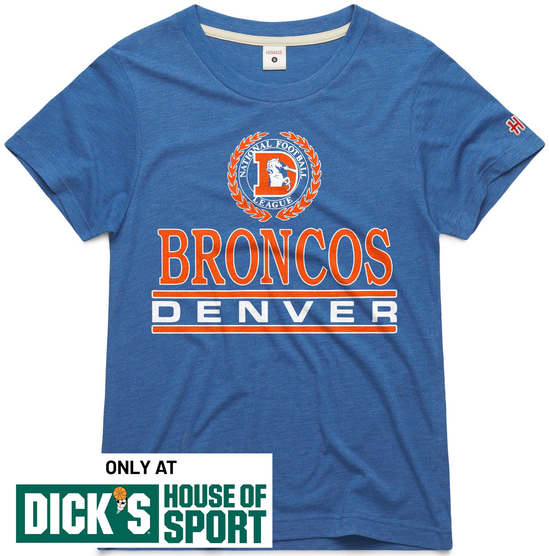 HOMAGE Women's Denver Broncos Royal Blue Crest T-Shirt