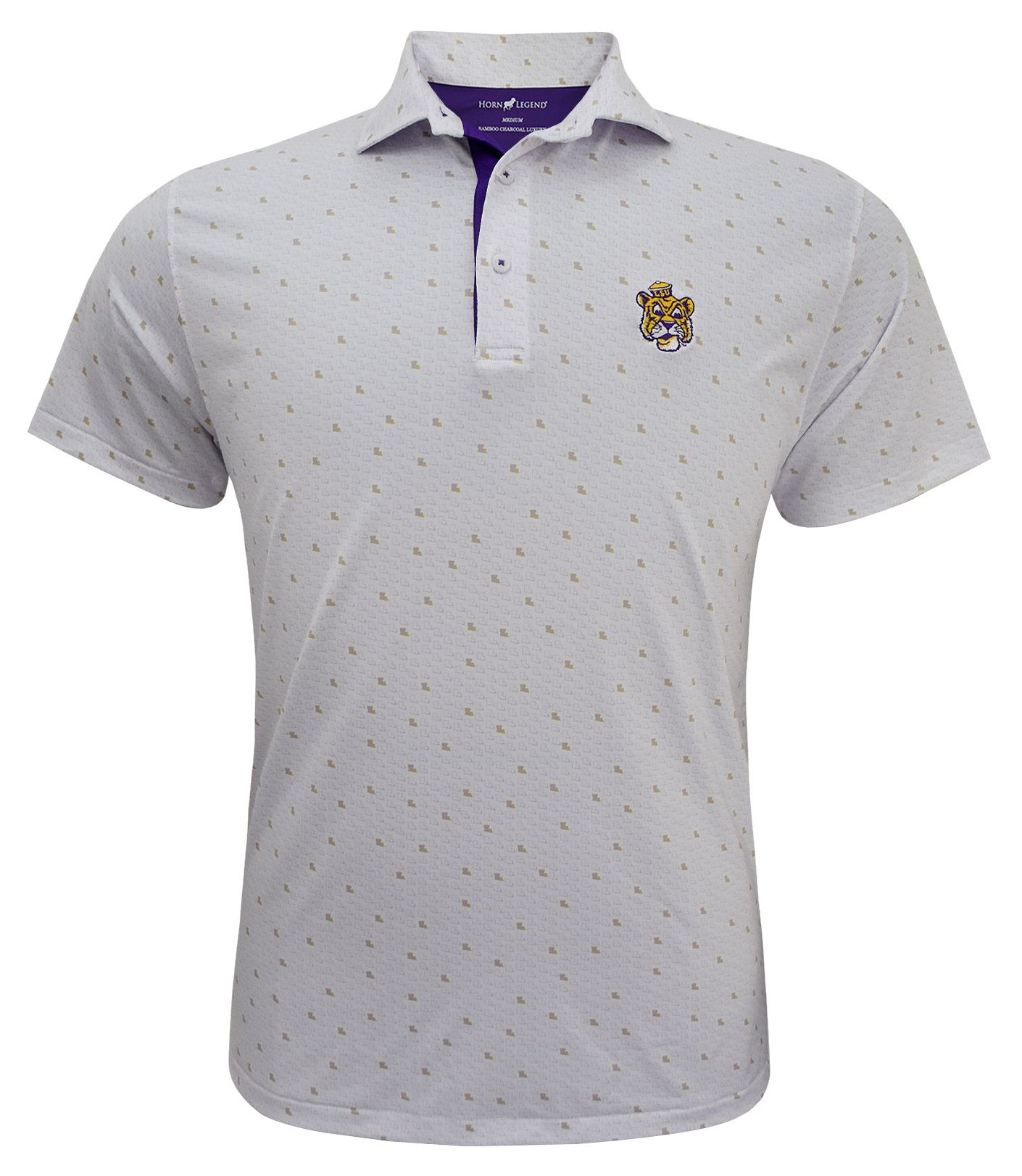 Horn Legend Men's LSU Tigers White Polo