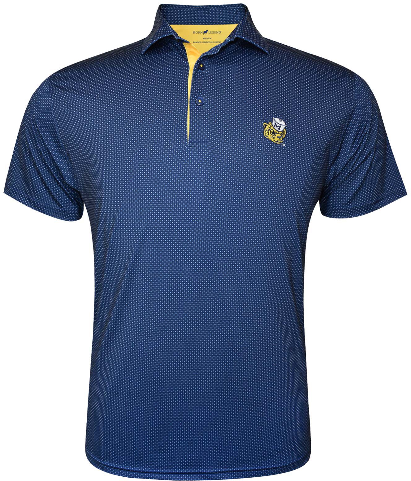Horn Legend Men's Michigan Wolverines Spiral Polo, Bamboo