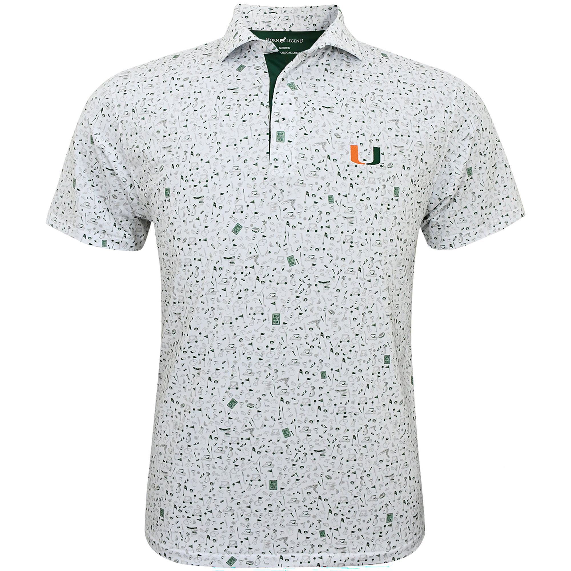 Horn Legend Men's Miami Hurricanes Mulligan Polo