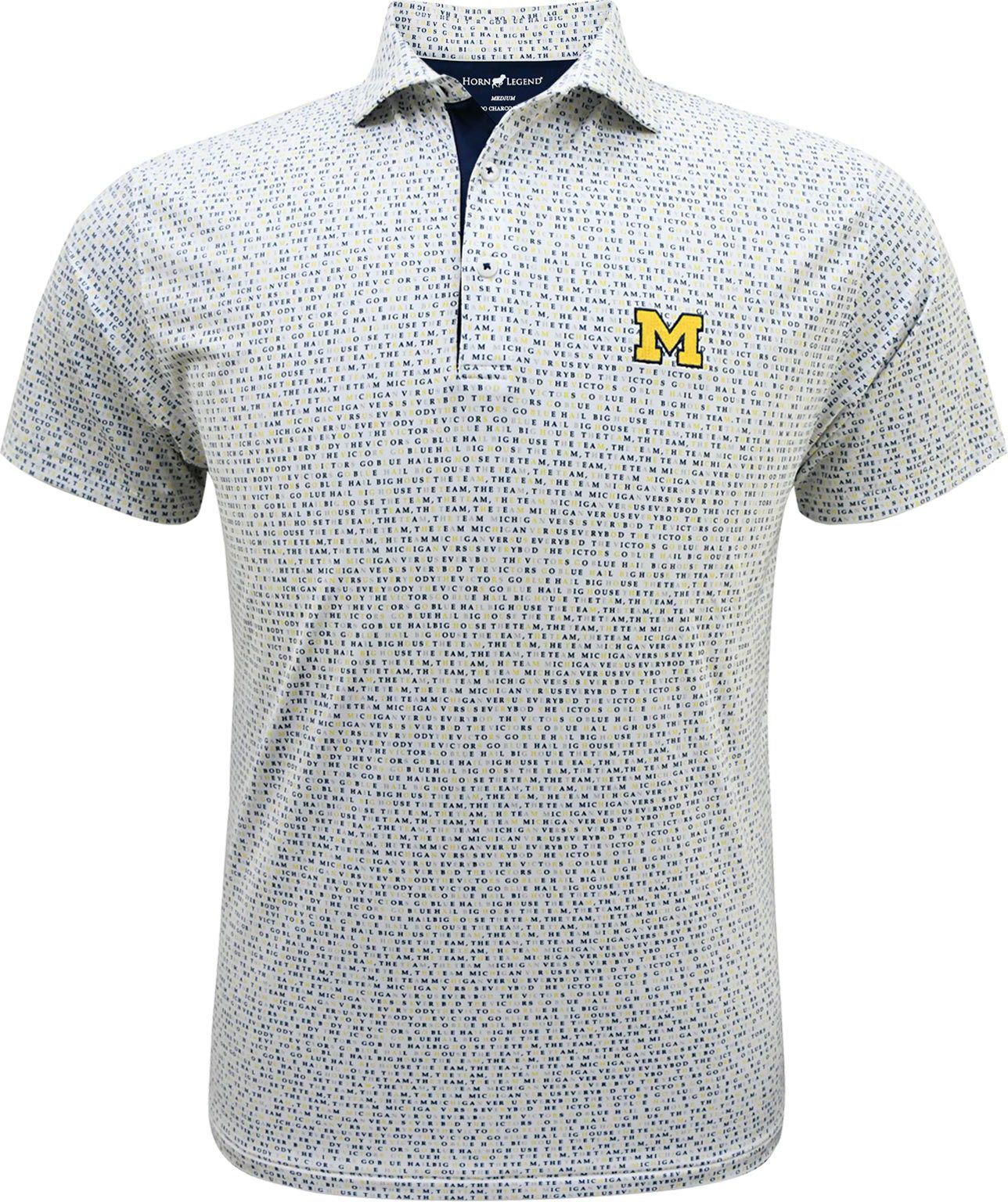 Horn Legend Men's Michigan Wolverines Wordmark Polo