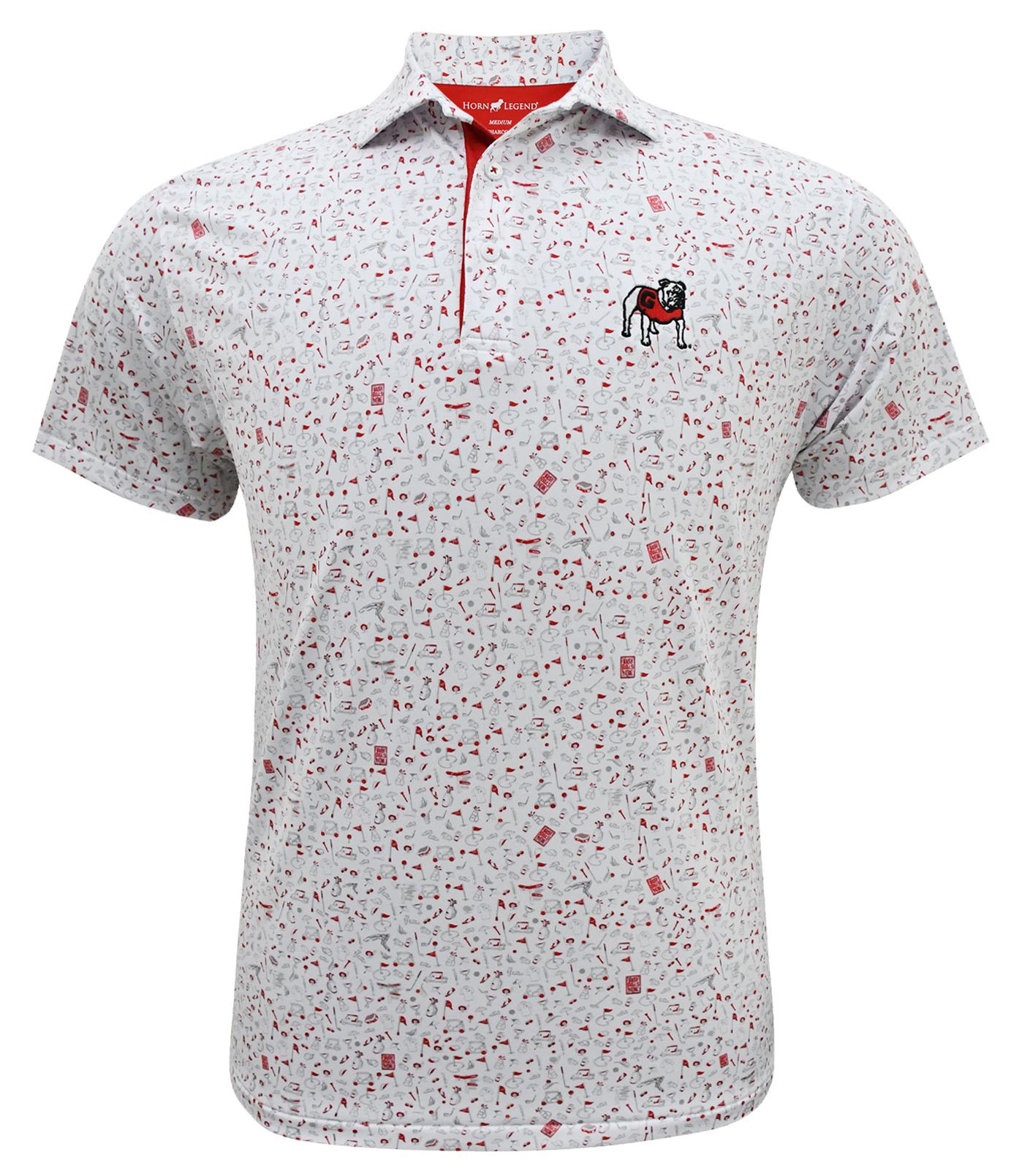 Horn Legend Men's Georgia Bulldogs White Polo