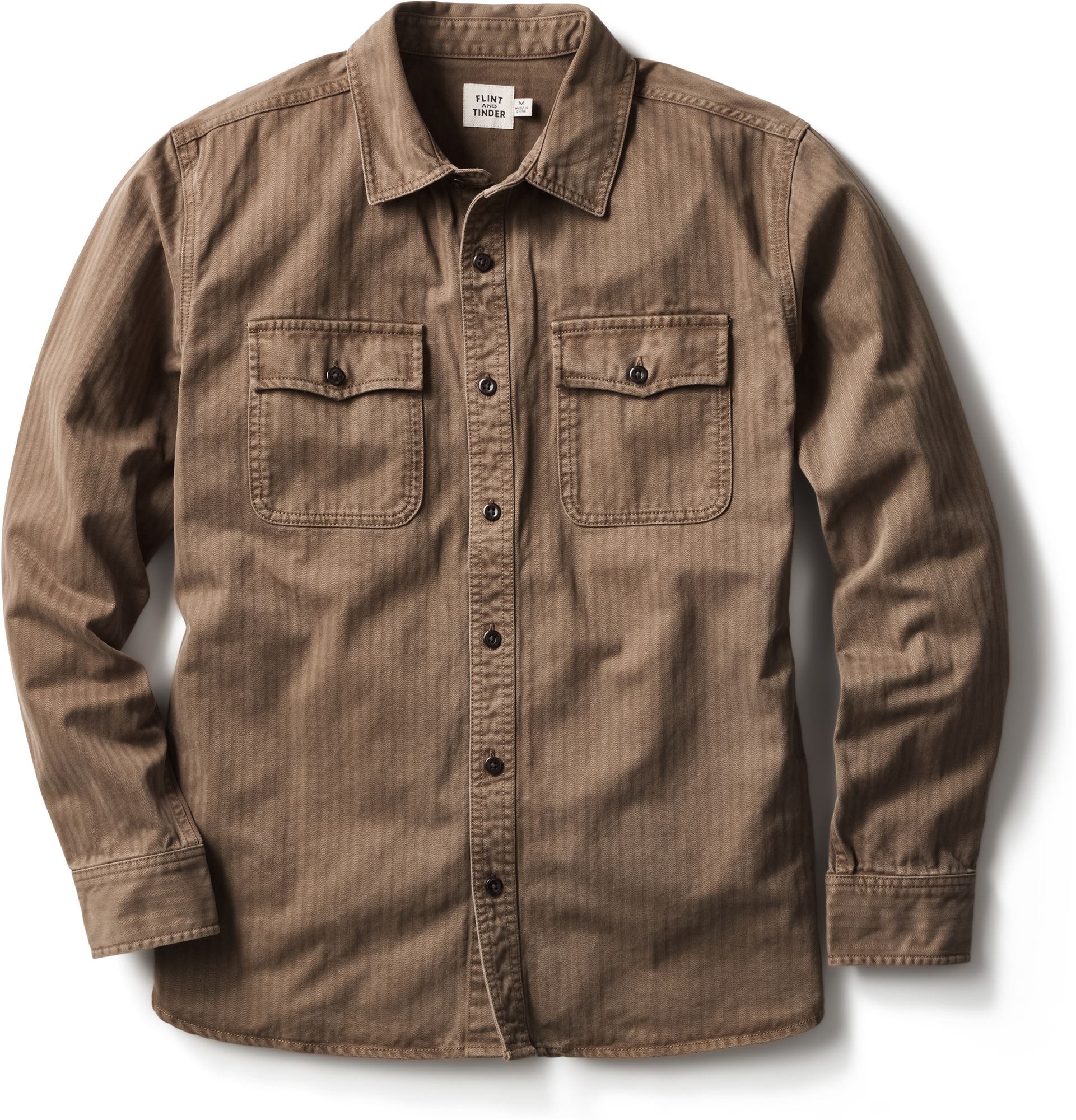 Huckberry Men's Washed Herringbone Shirt