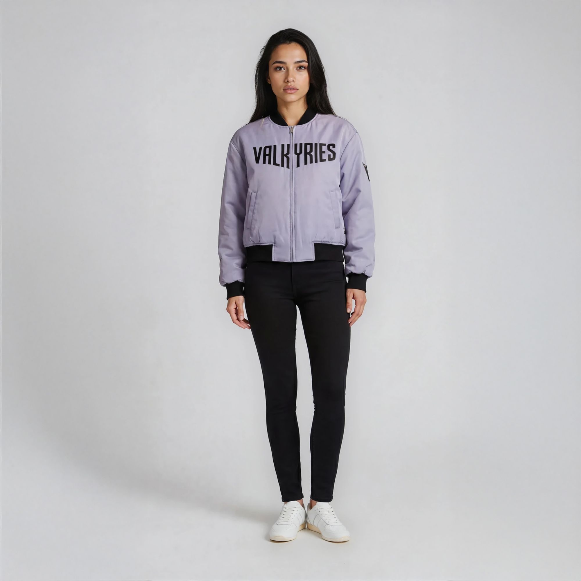 The Wild Collective Women's Golden State Valkyries Purple Satin Jacket