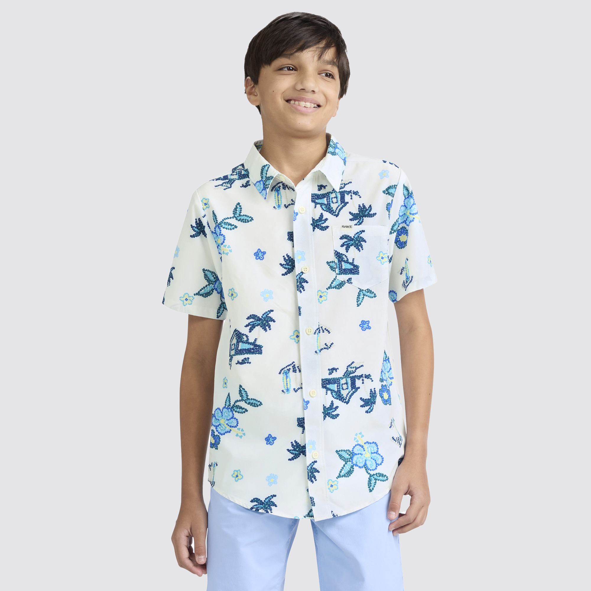 Hurley Boys' Printed Short-Sleeve Shirt