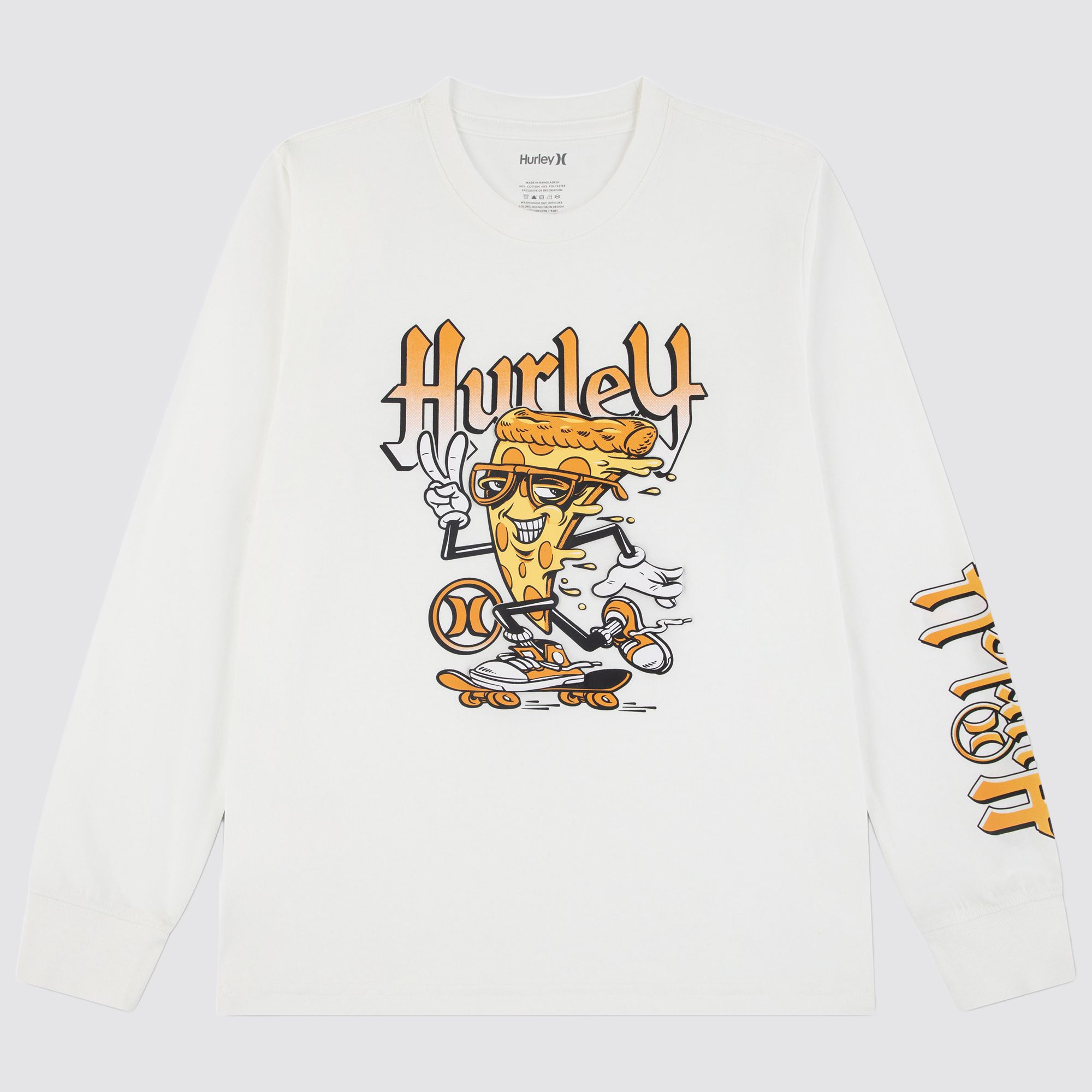 Hurley Boys' Skate Pizza Long-Sleeve Graphic Tee