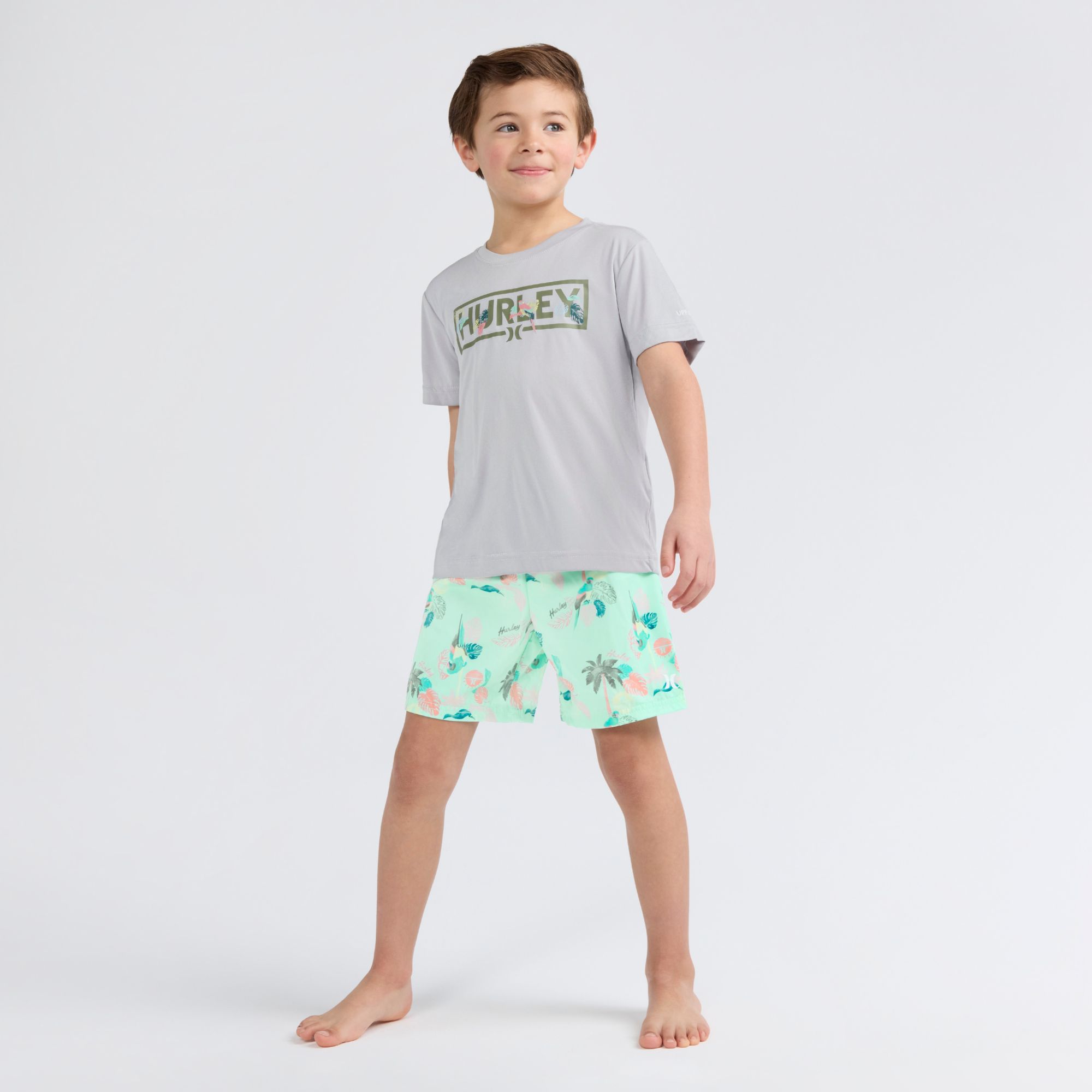 Hurley Little Boys' Parrot-Dise 2-Piece Swim Set