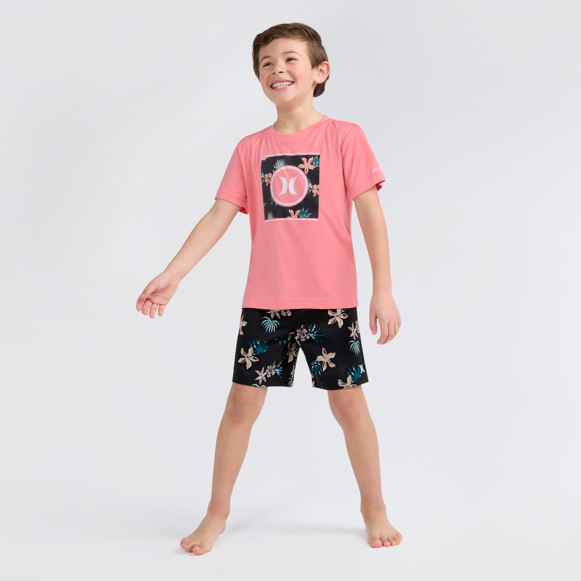 Hurley Little Boys' Tropical Floral 2-Piece Swim Set