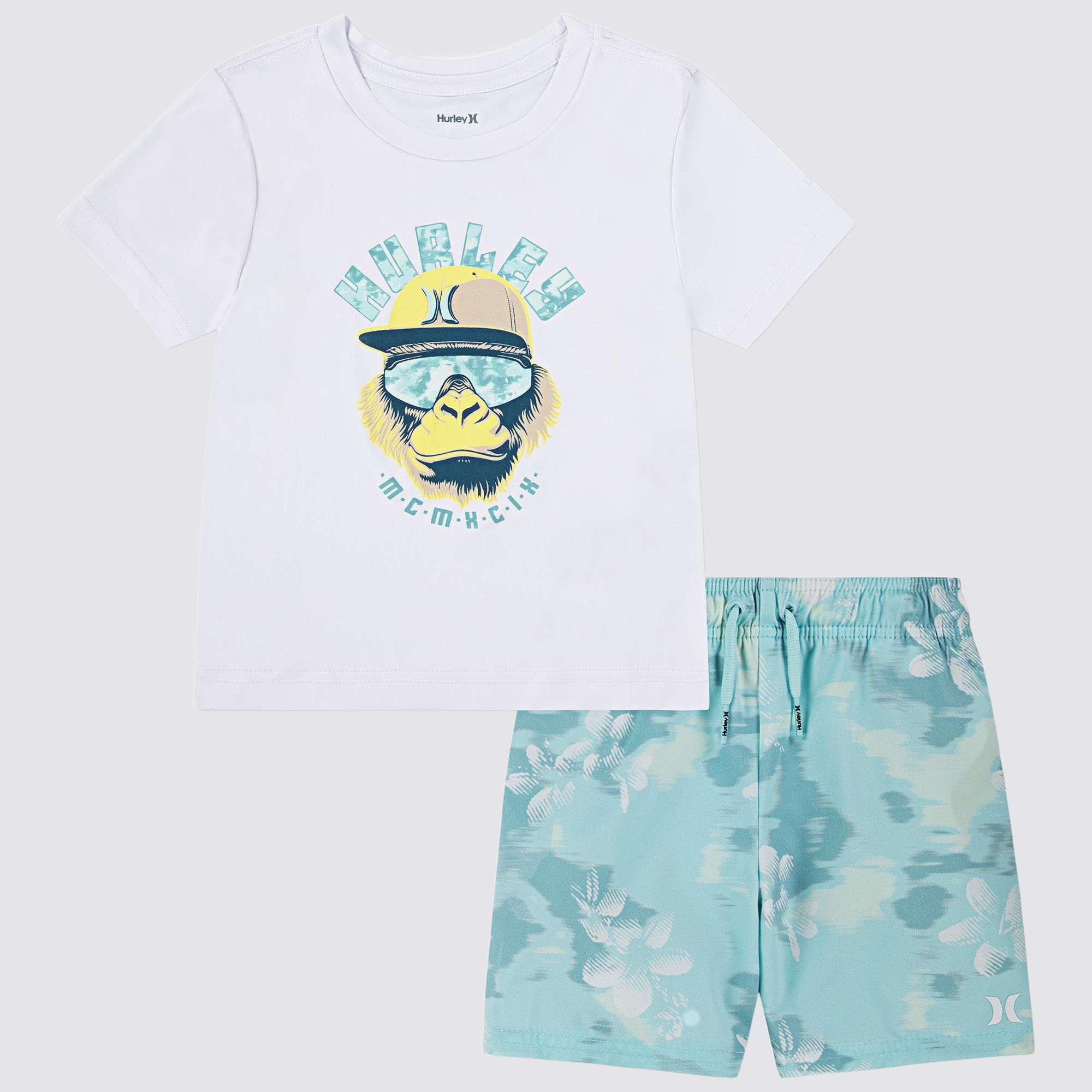 Hurley Toddler Boys' Osaka Short-Sleeve Rashguard Set