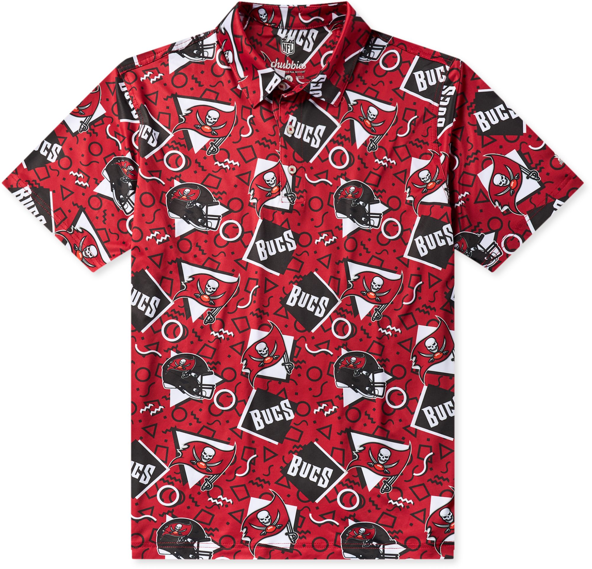 chubbies Men's Tampa Bay Buccaneers Red Game Day Polo