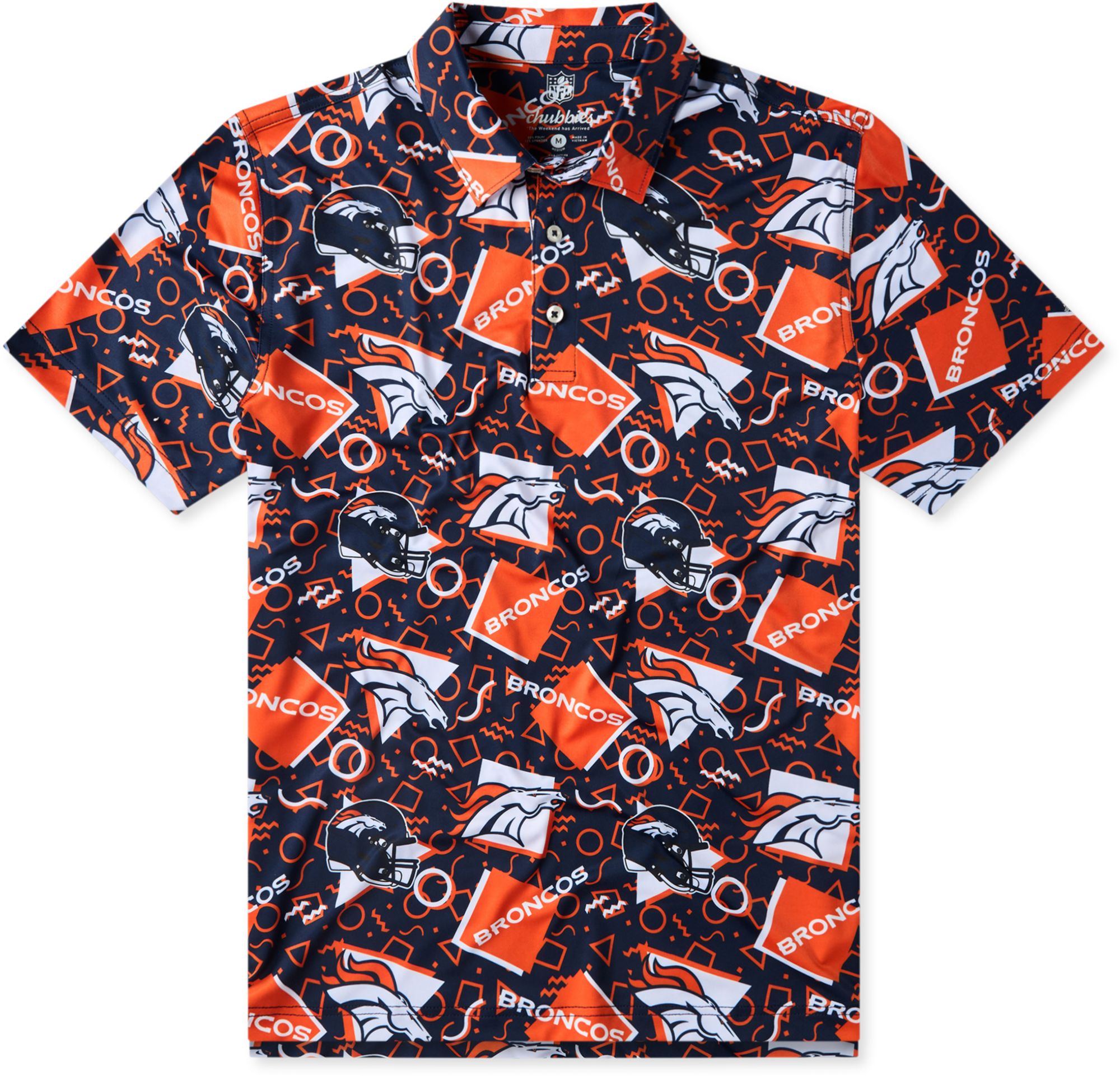 chubbies Men's Denver Broncos Navy Game Day Polo