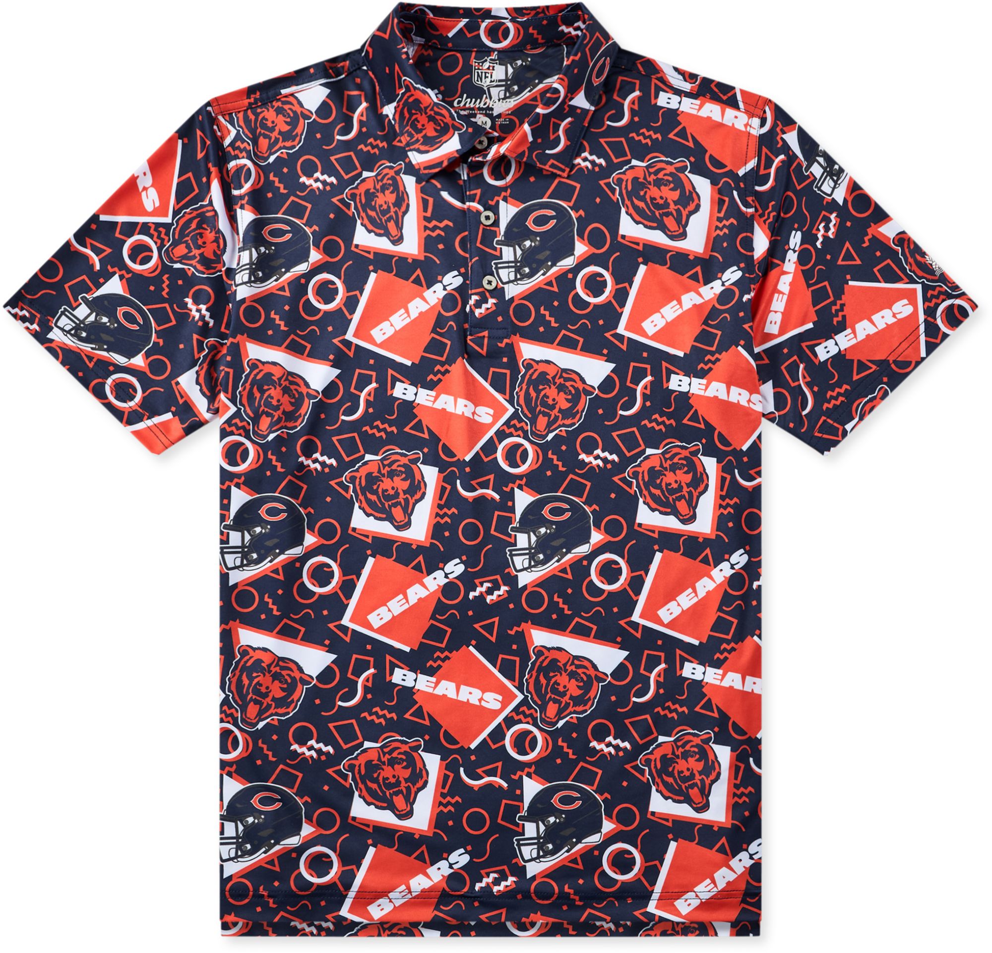 chubbies Men's Chicago Bears Navy Game Day Polo