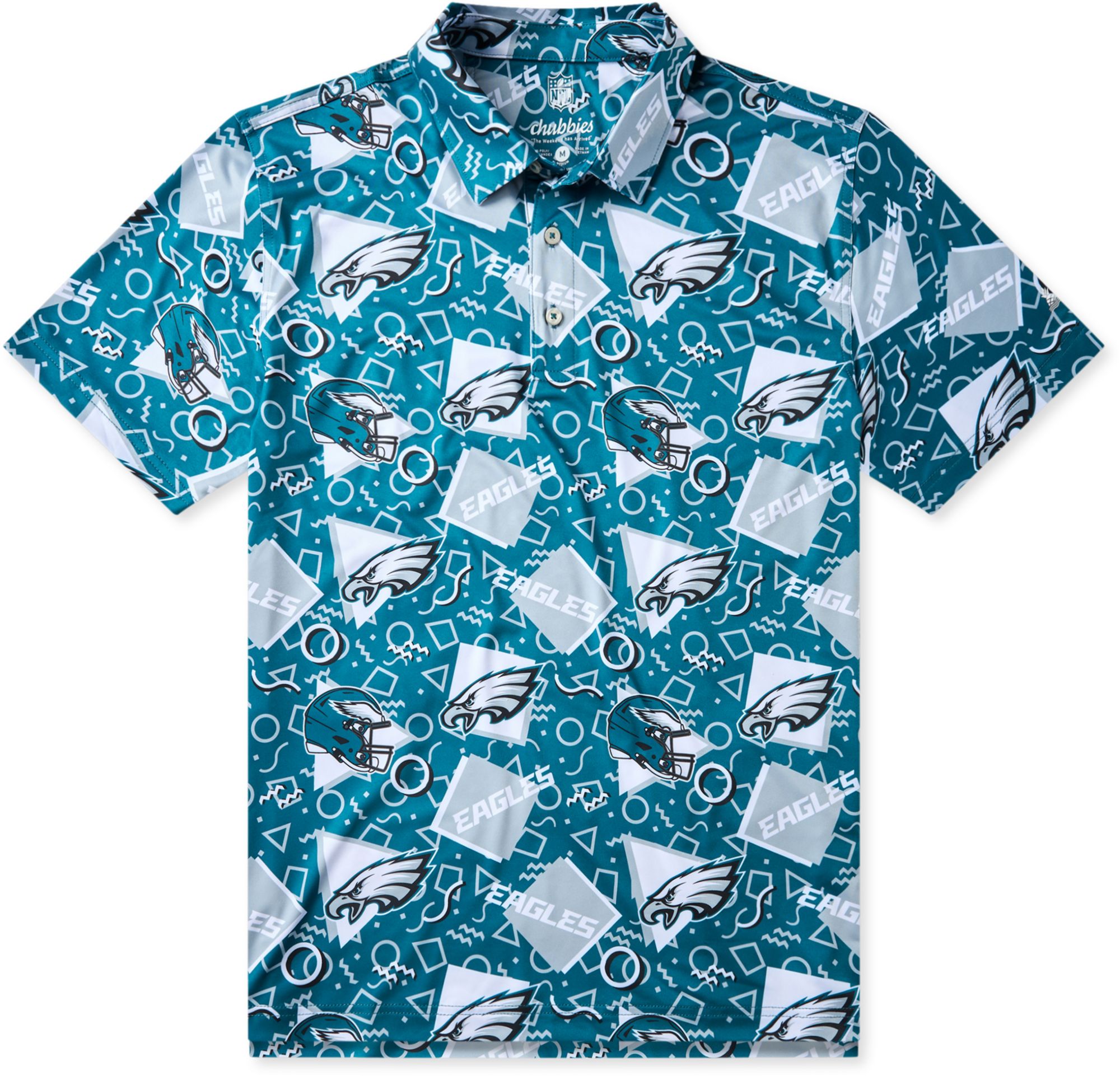 chubbies Men's Philadelphia Eagles Teal Game Day Polo