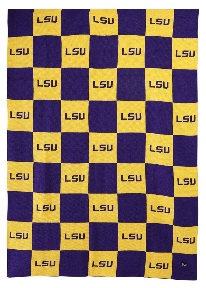 Hype and Vice LSU Tigers Purple First Class Intarsia Blanket