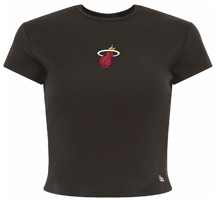 Hype and Vice Women's Miami Heat Logo Crop T-Shirt