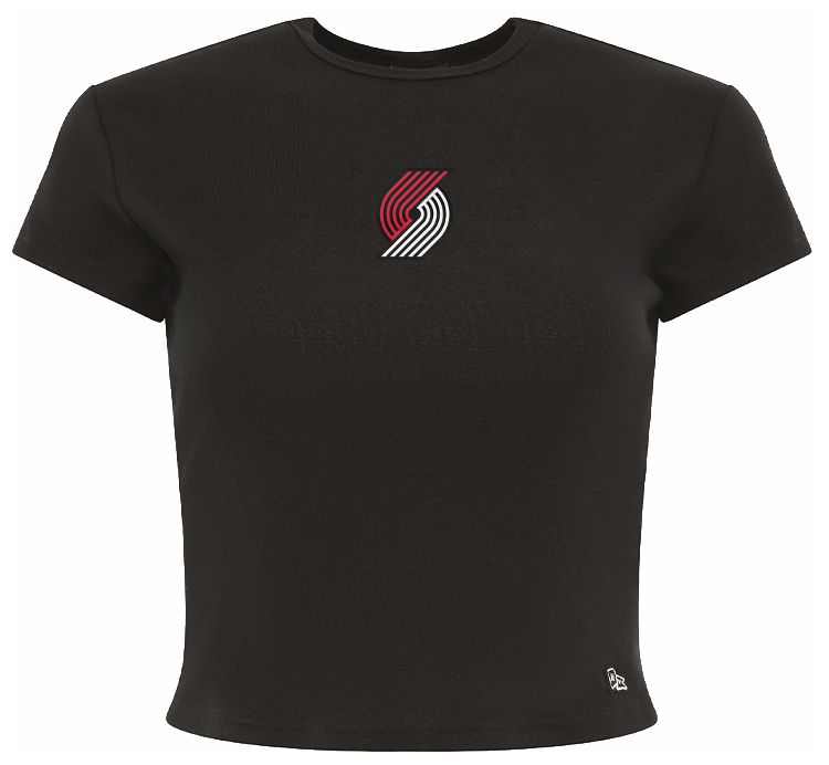Hype and Vice Women's Portland Trail Blazers Logo Crop T-Shirt