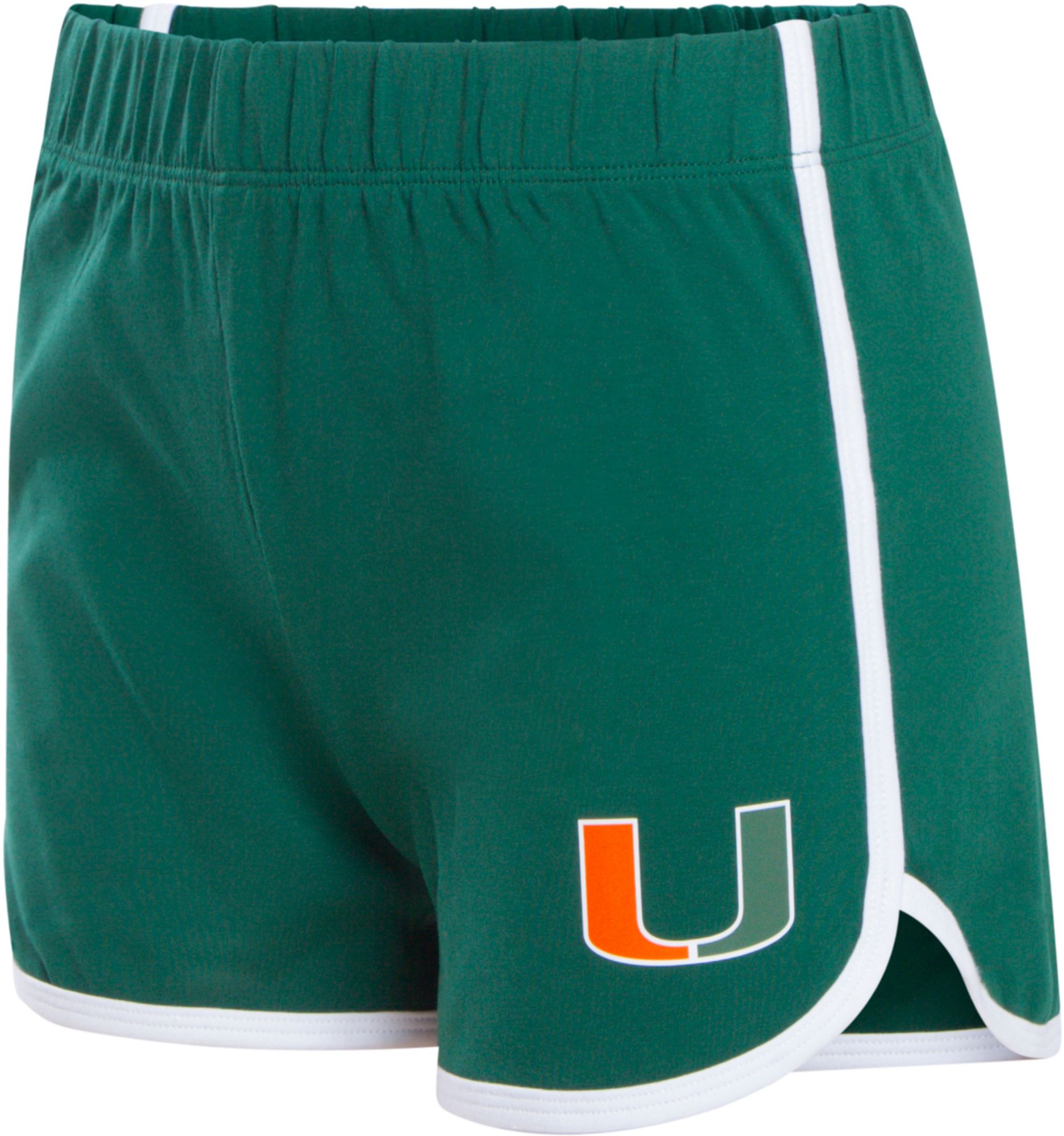 Hype and Vice Women's Miami Hurricanes Green Luxury Lounge Mini Shorts