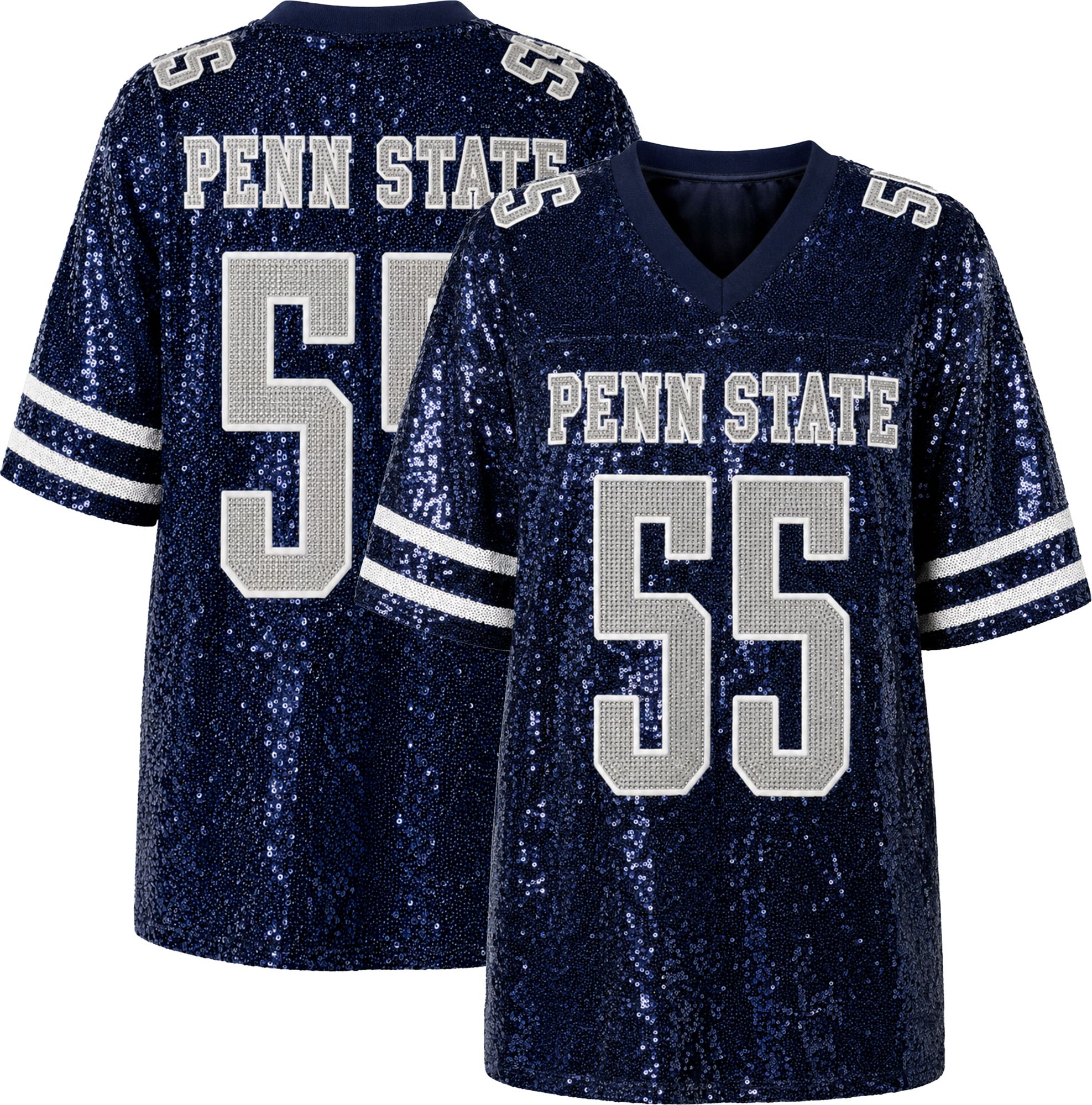 Hype and Vice Women's Penn State Nittany Lions Navy Sequin Jersey