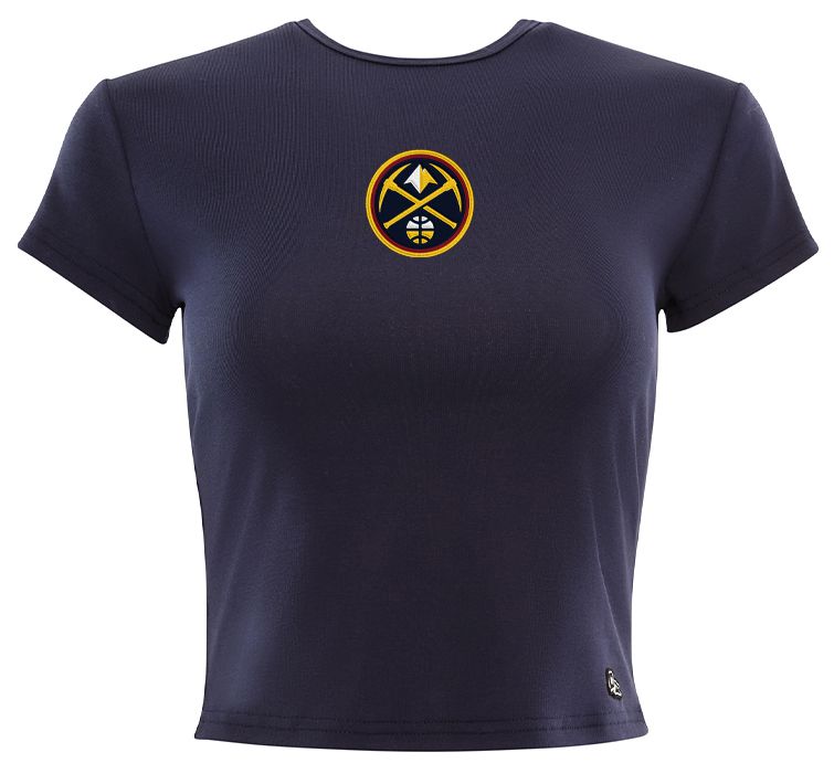 Hype and Vice Women's Denver Nuggets Logo Crop T-Shirt