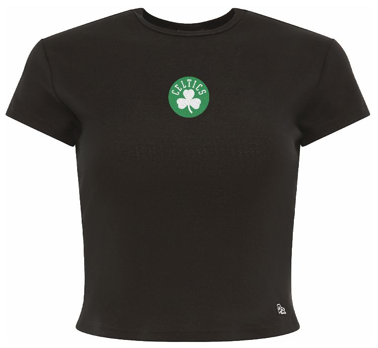Hype and Vice Women's Boston Celtics Logo Crop T-Shirt