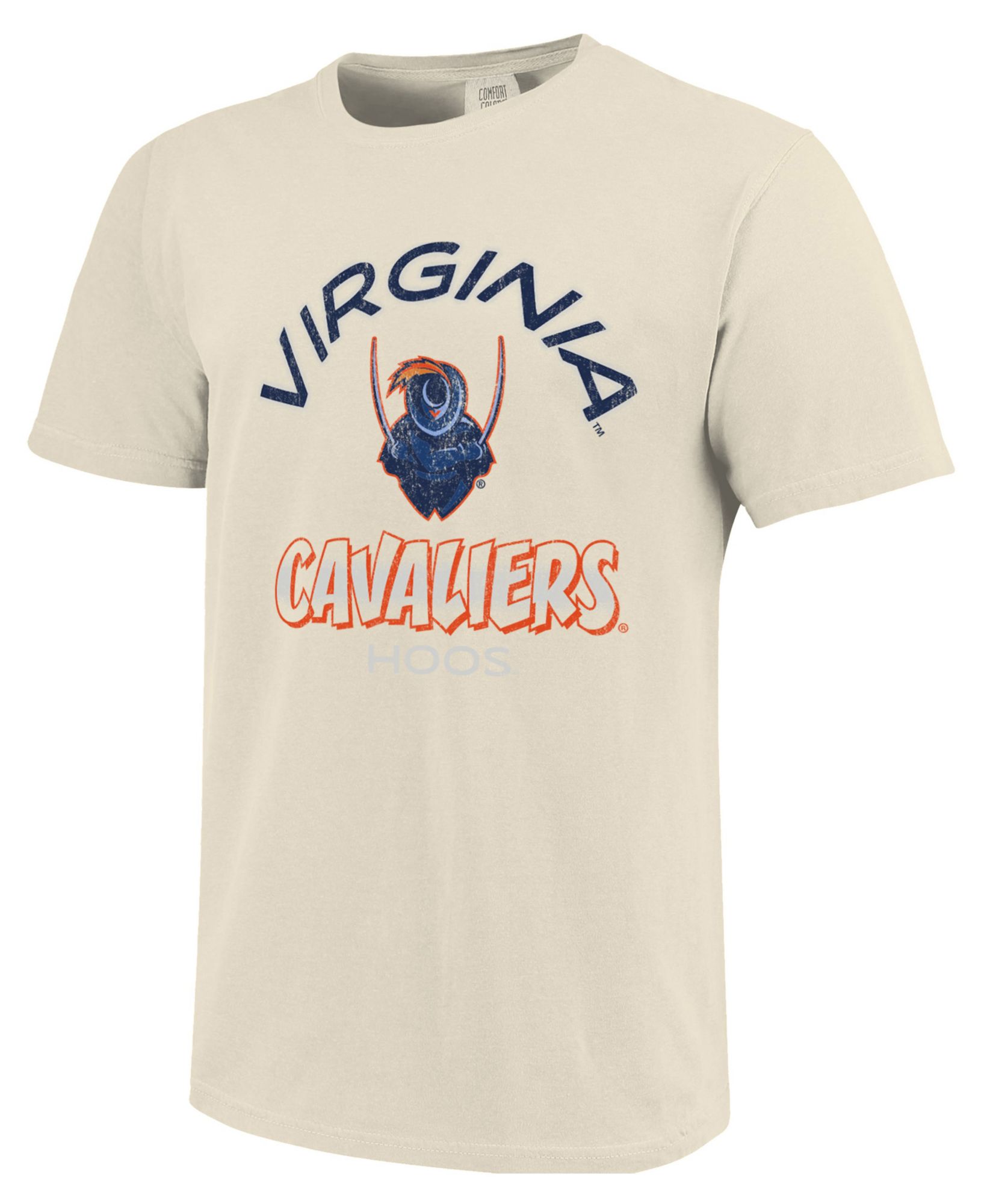Image One Men's Virginia Tech Hokies Ivory Triple Stripe Overlay T-Shirt
