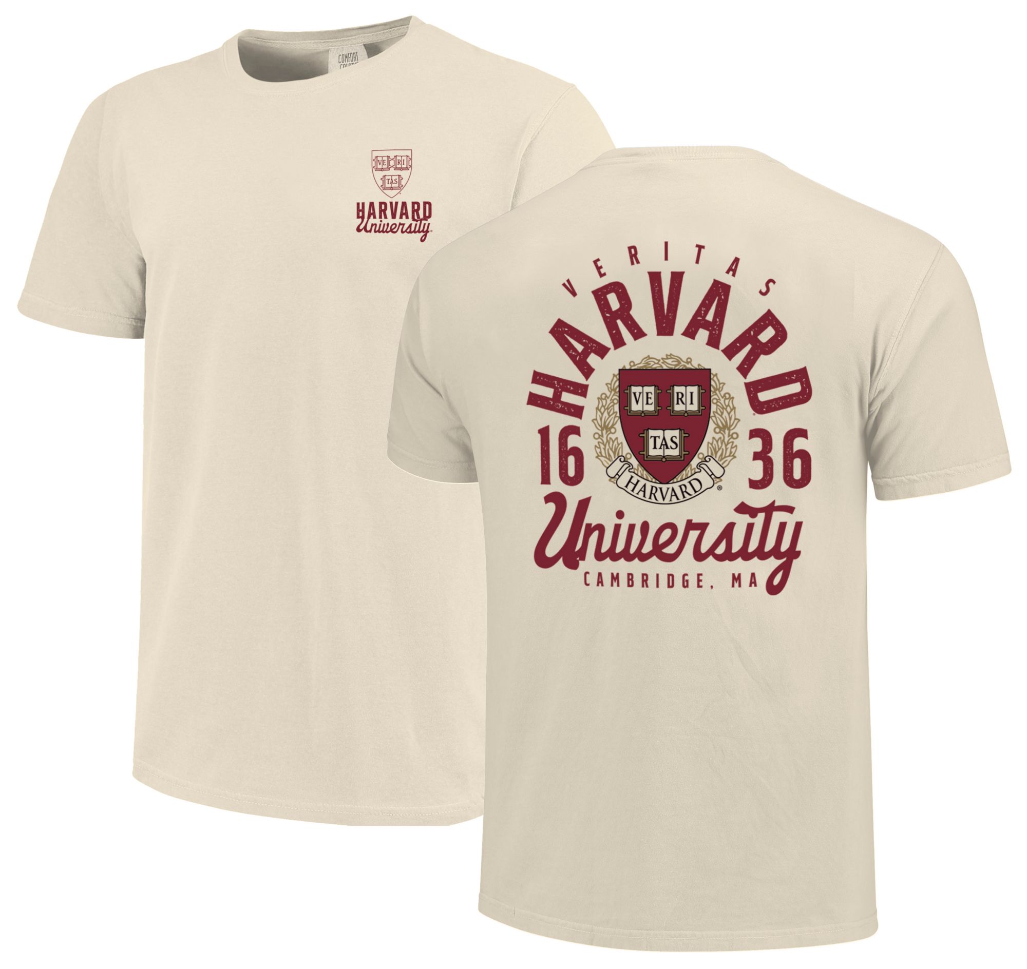Image One Men's Harvard Crimson Off White Mascot T-Shirt