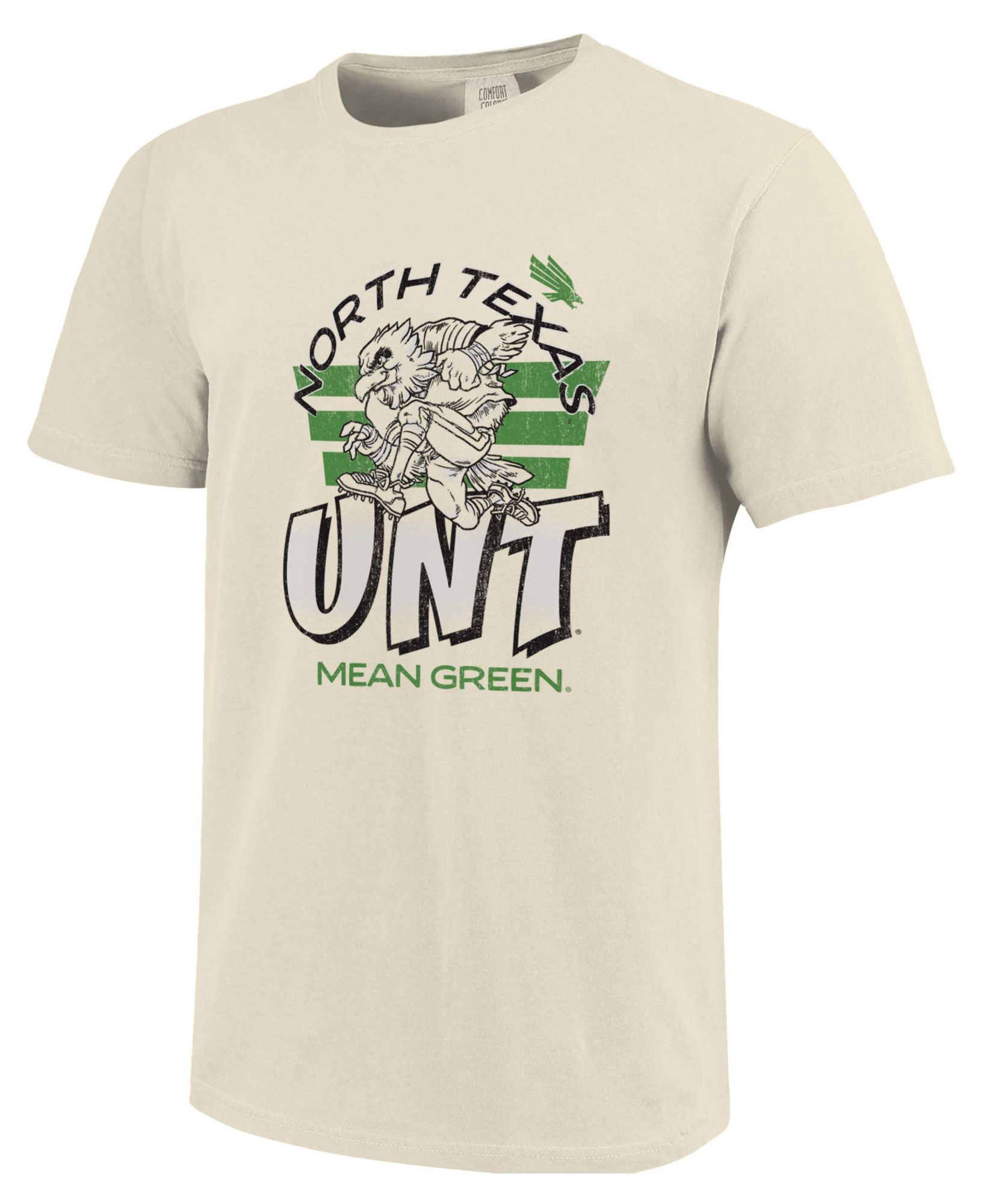 Image One Men's North Texas Mean Green Island Green Triple Stripe Overlay T-Shirt
