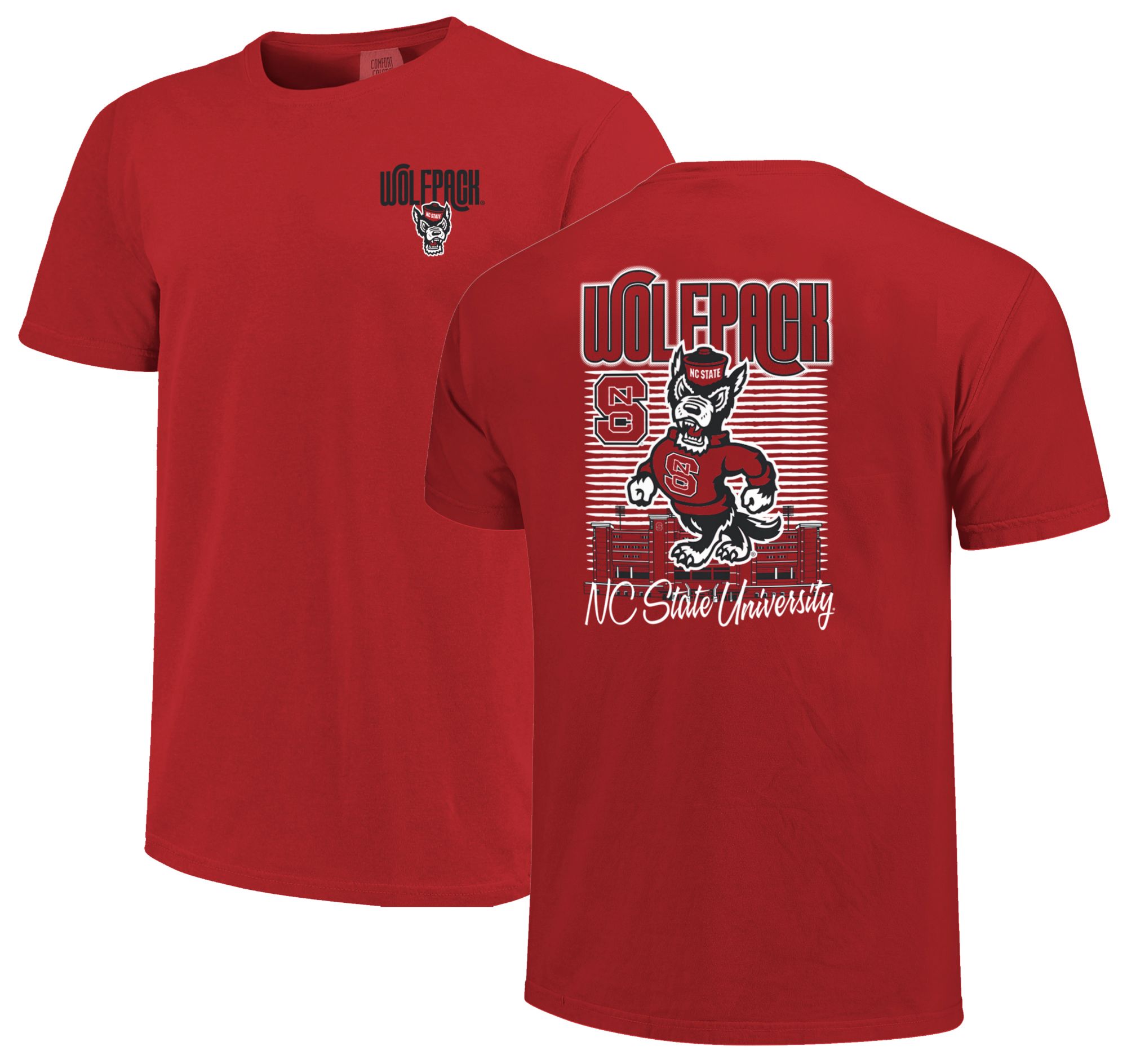 Image One Men's NC State Wolfpack Red Drop Shadow T-Shirt