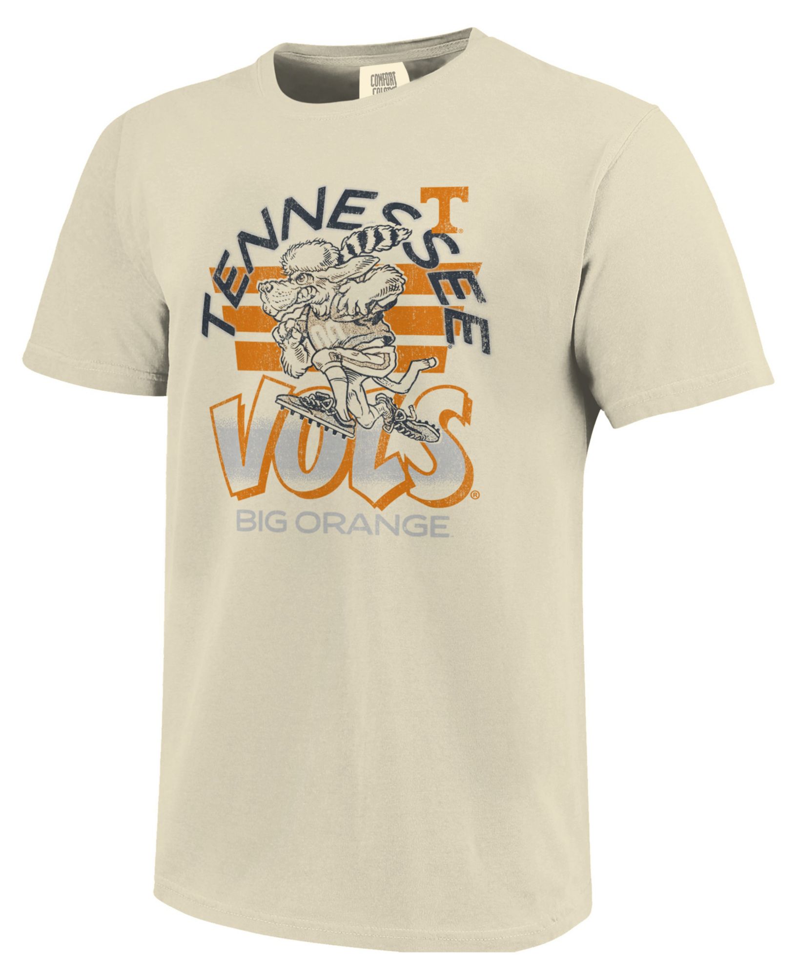 Image One Men's Tennessee Volunteers Ivory Triple Stripe Overlay T-Shirt