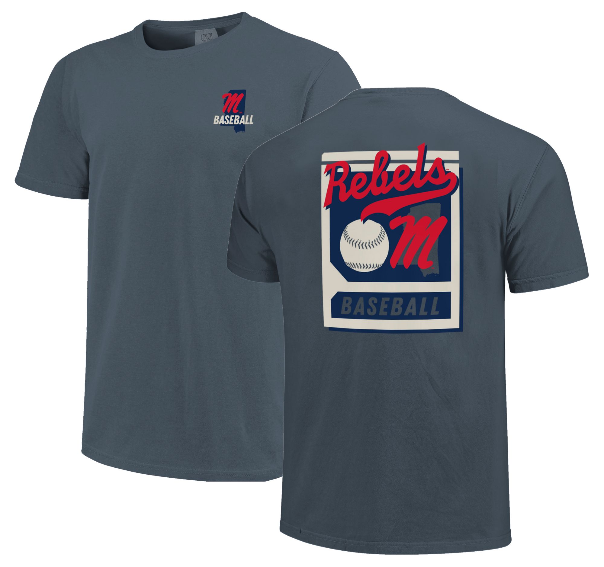 Image One Men's Ole Miss Rebels Denim Mascot T-Shirt