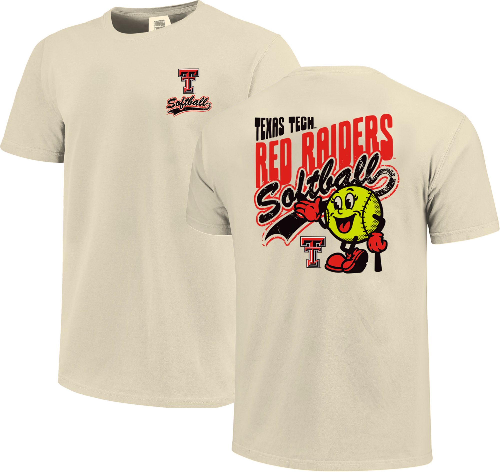 Image One Men's Texas Tech Red Raiders Ivory Retro Vibe T-Shirt
