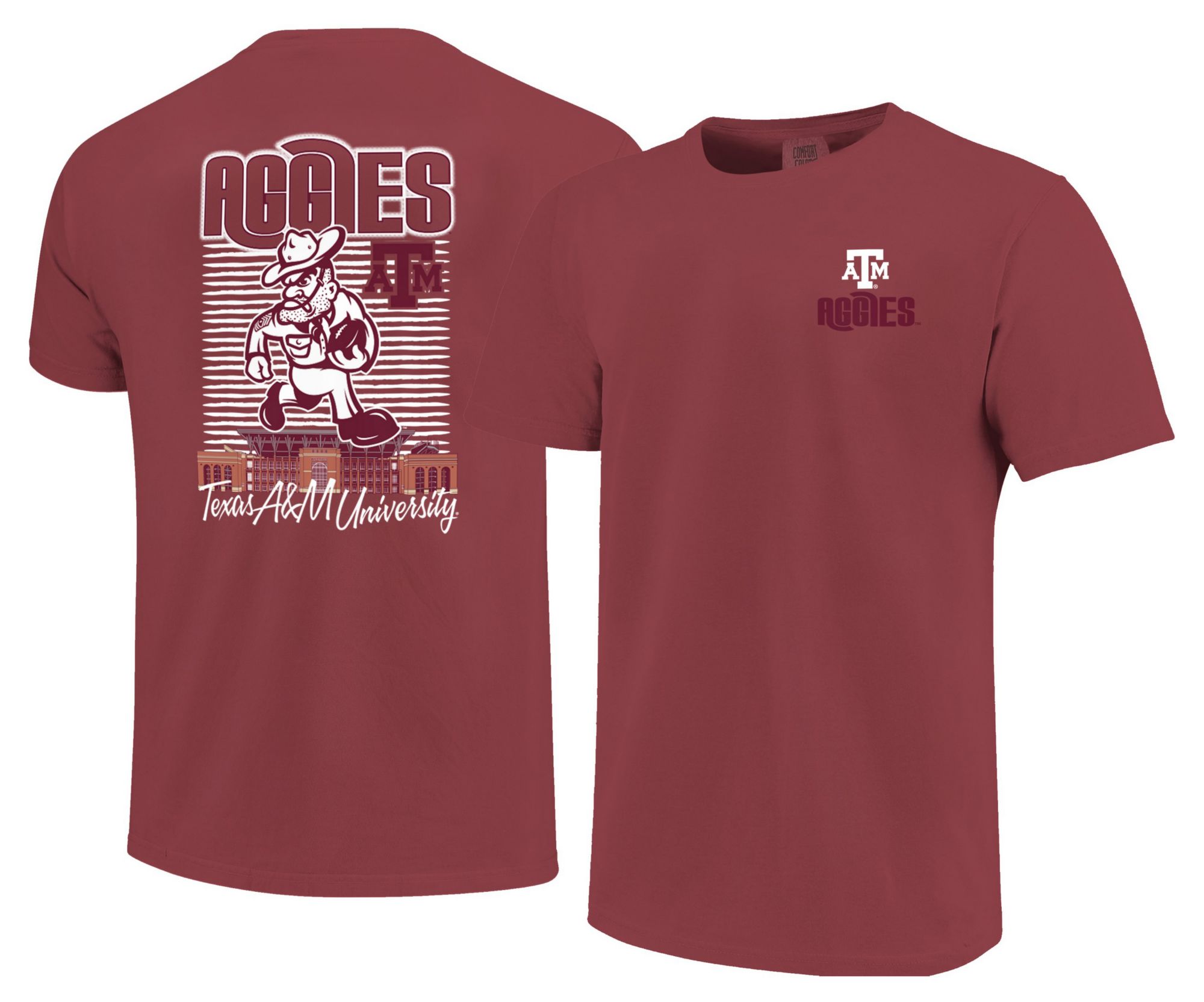 Image One Men's Texas A&amp;M Aggies Brick Drop Shadow T-Shirt