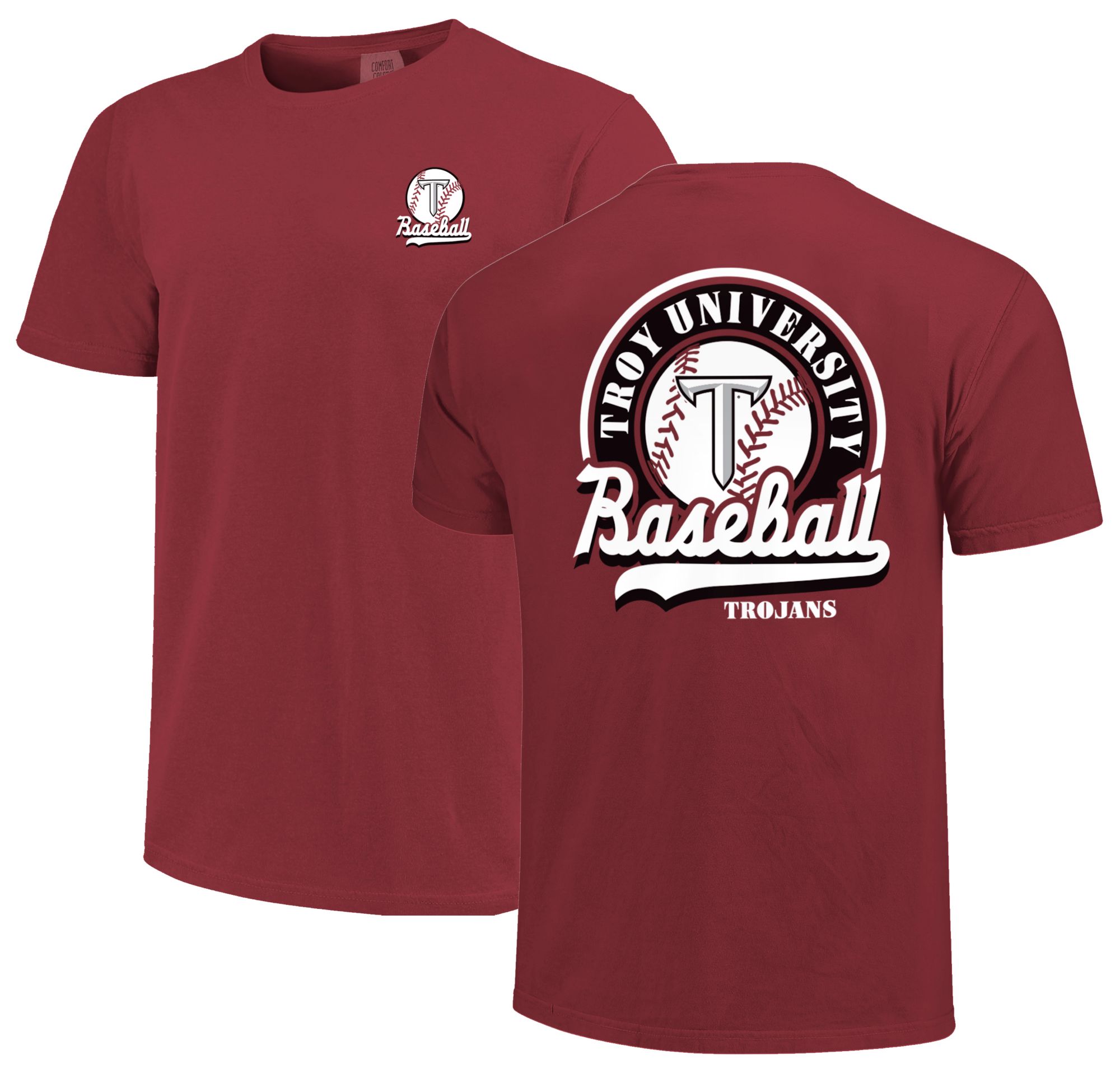 Image One Men's Troy Trojans Chili Baseball Script T-Shirt