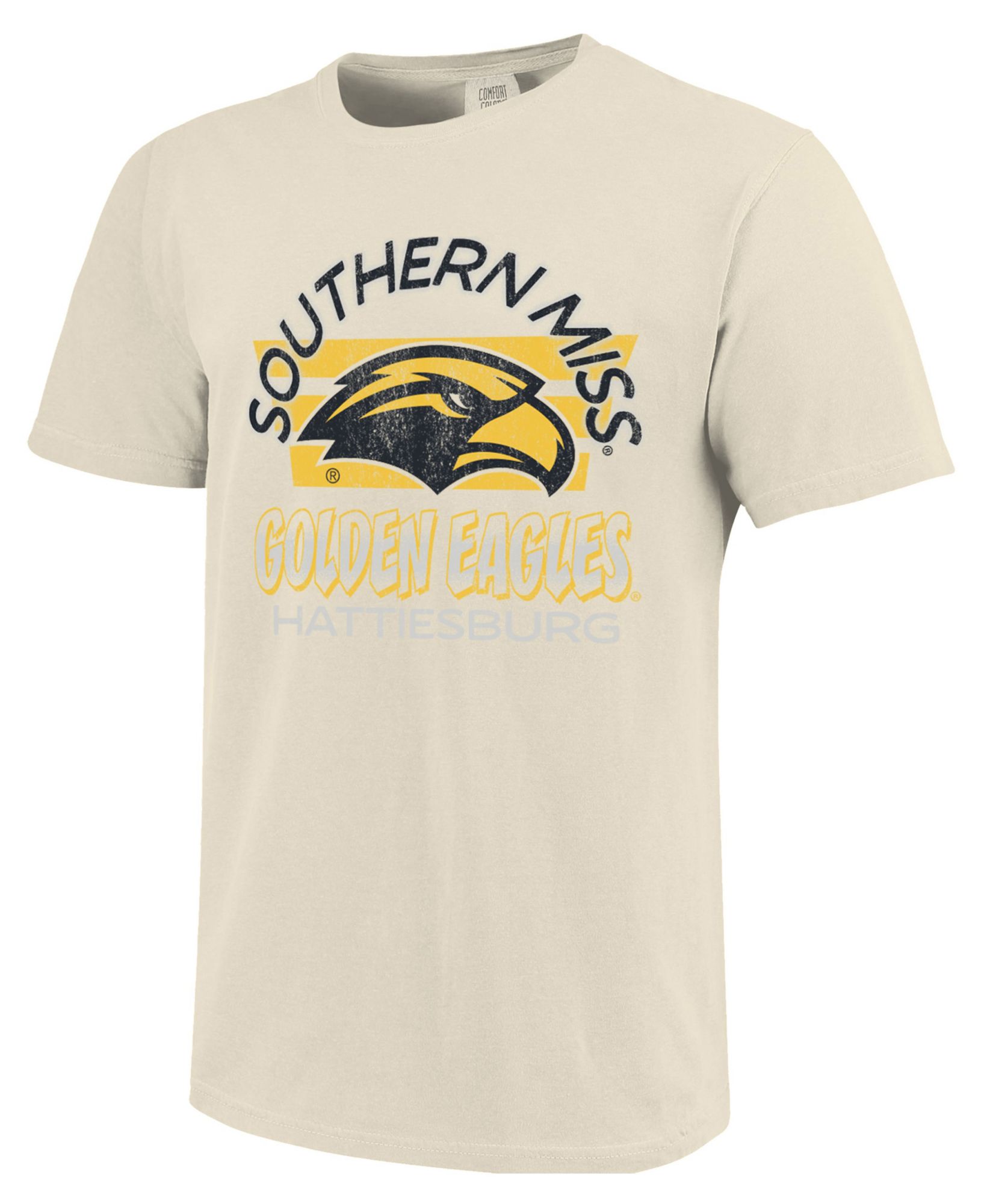 Image One Men's Southern Miss Golden Eagles Orange Triple Stripe Overlay T-Shirt