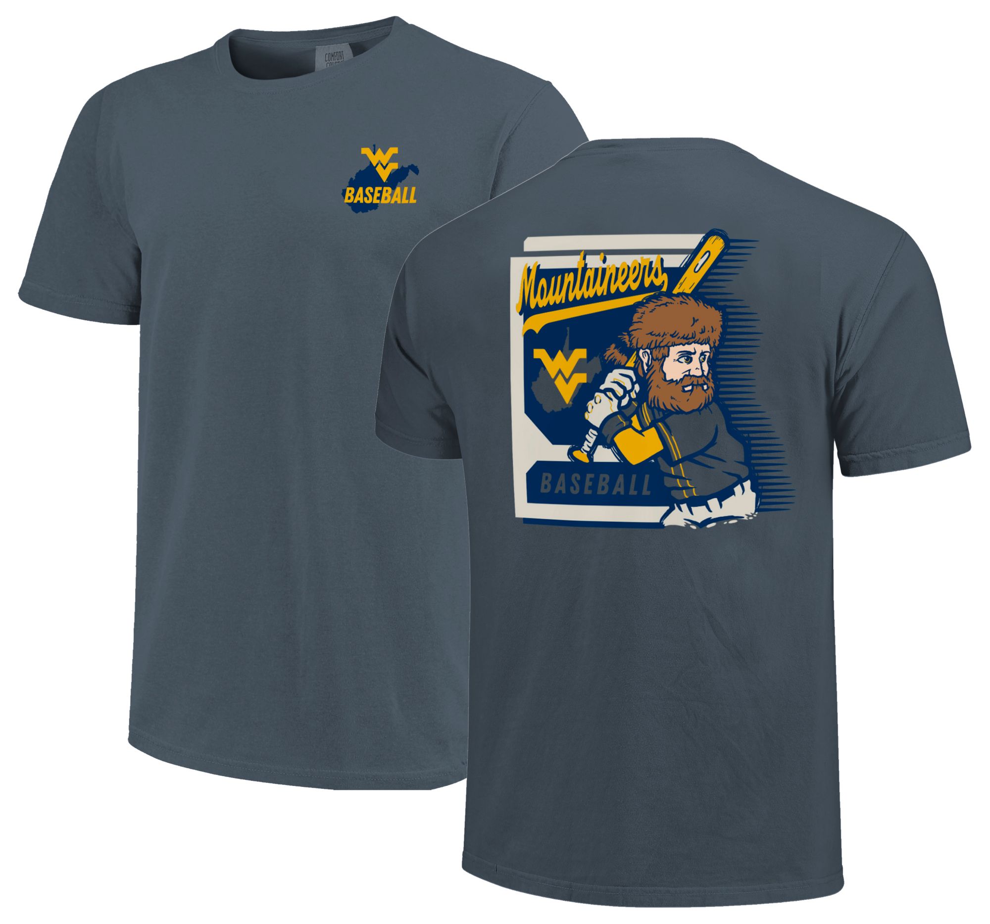 Image One Men's West Virginia Mountaineers Denim Mascot T-Shirt
