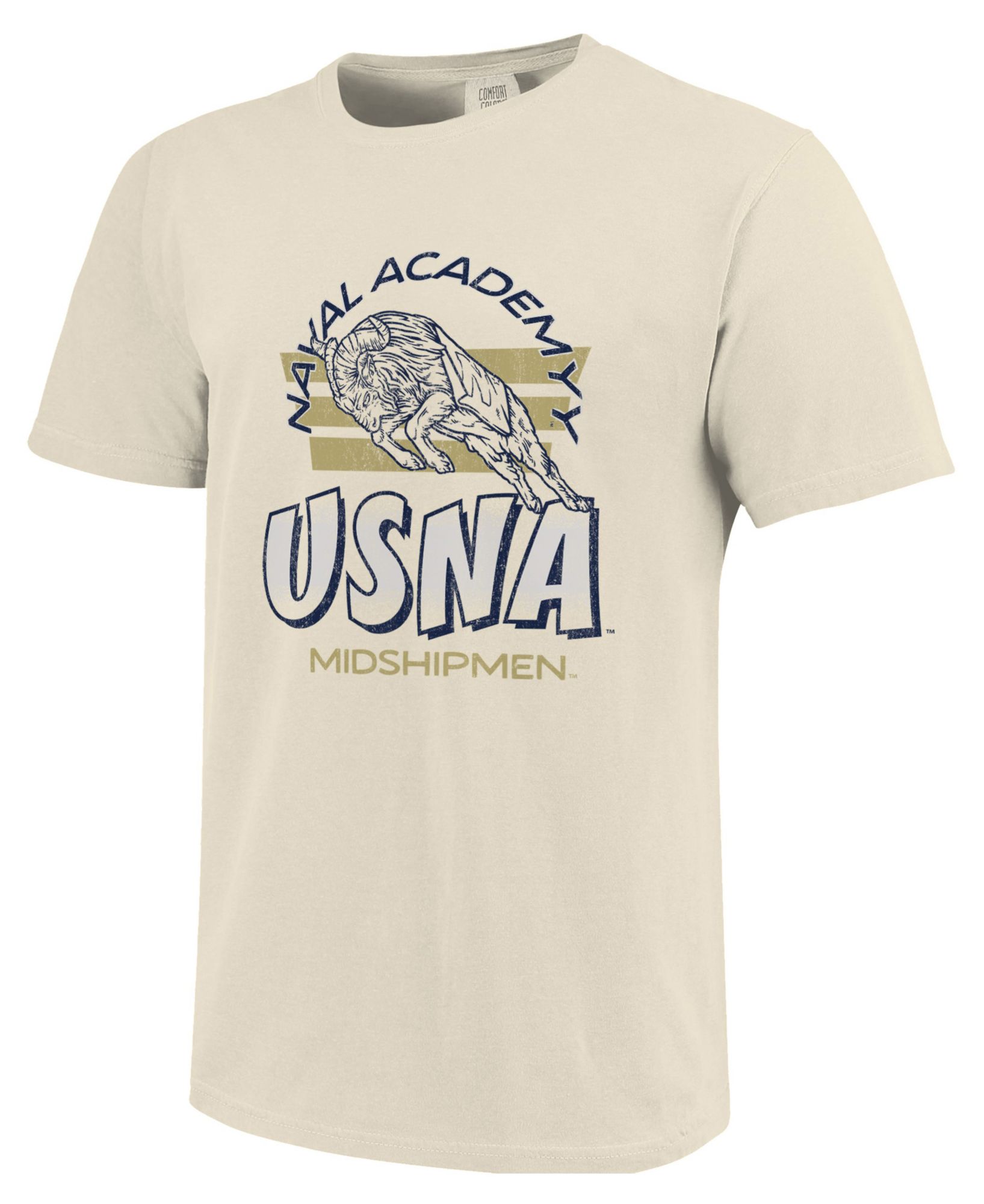 Image One Men's Navy Midshipmen Red Triple Stripe Overlay T-Shirt