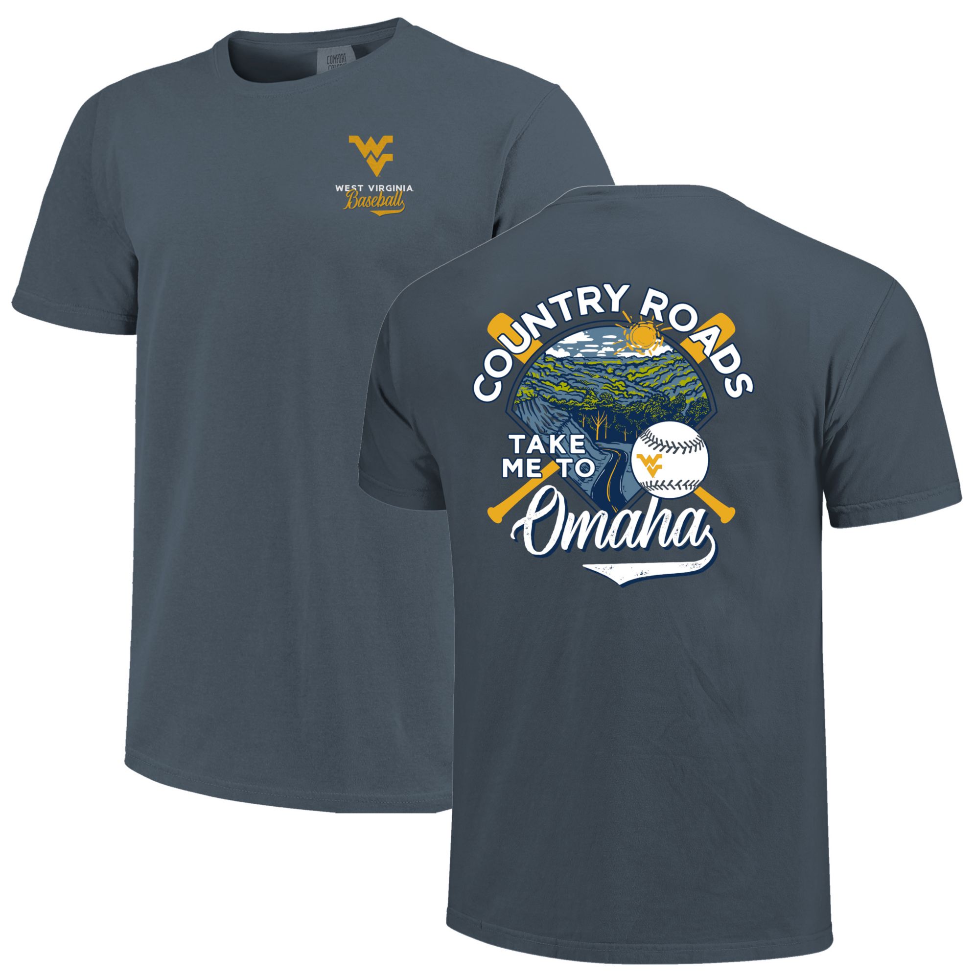 Image One Men's West Virginia Mountaineers Navy Country Roads T-Shirt