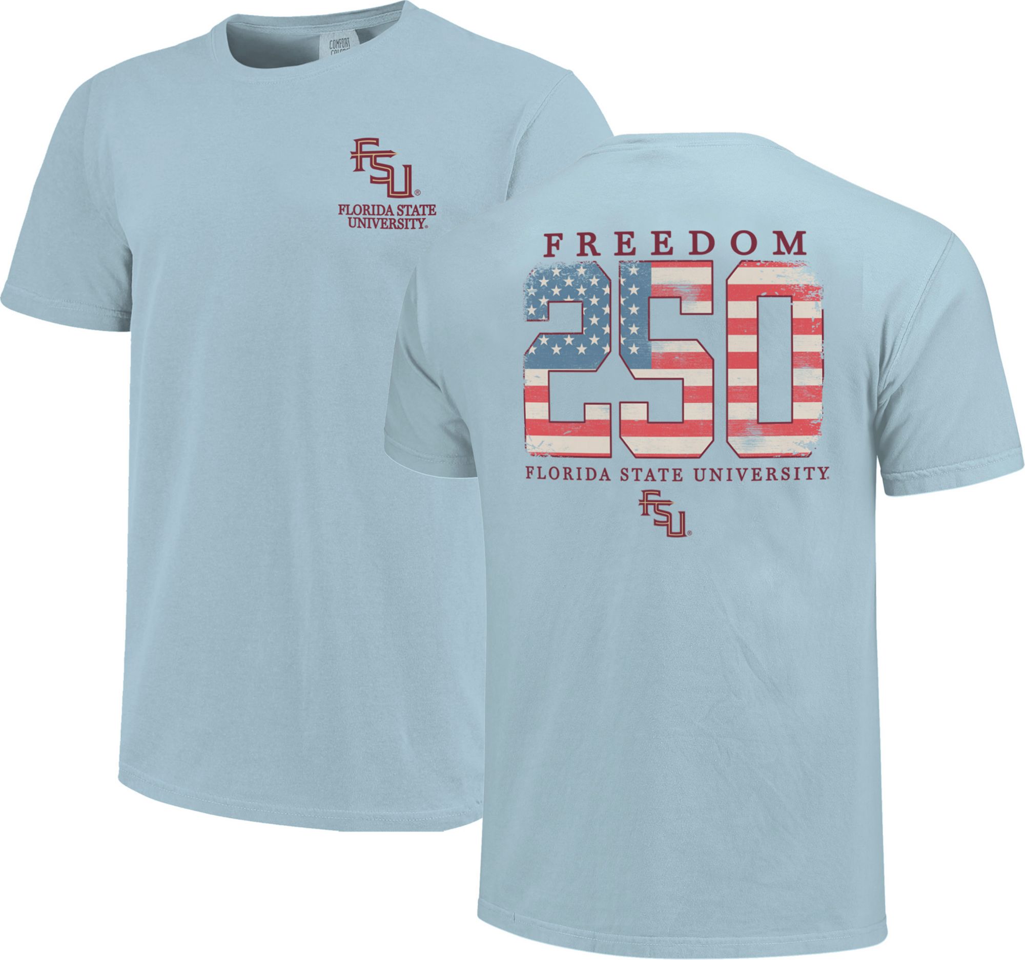 Image One Men's Florida State Seminoles Chambray Americana Mascot 250 T-Shirt