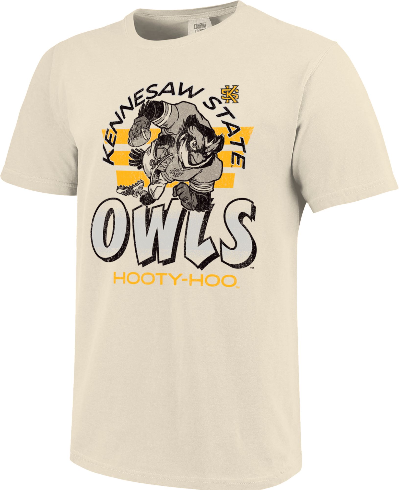 Image One Men's Kennesaw State Owls Off White Stripe T-Shirt, Off-white