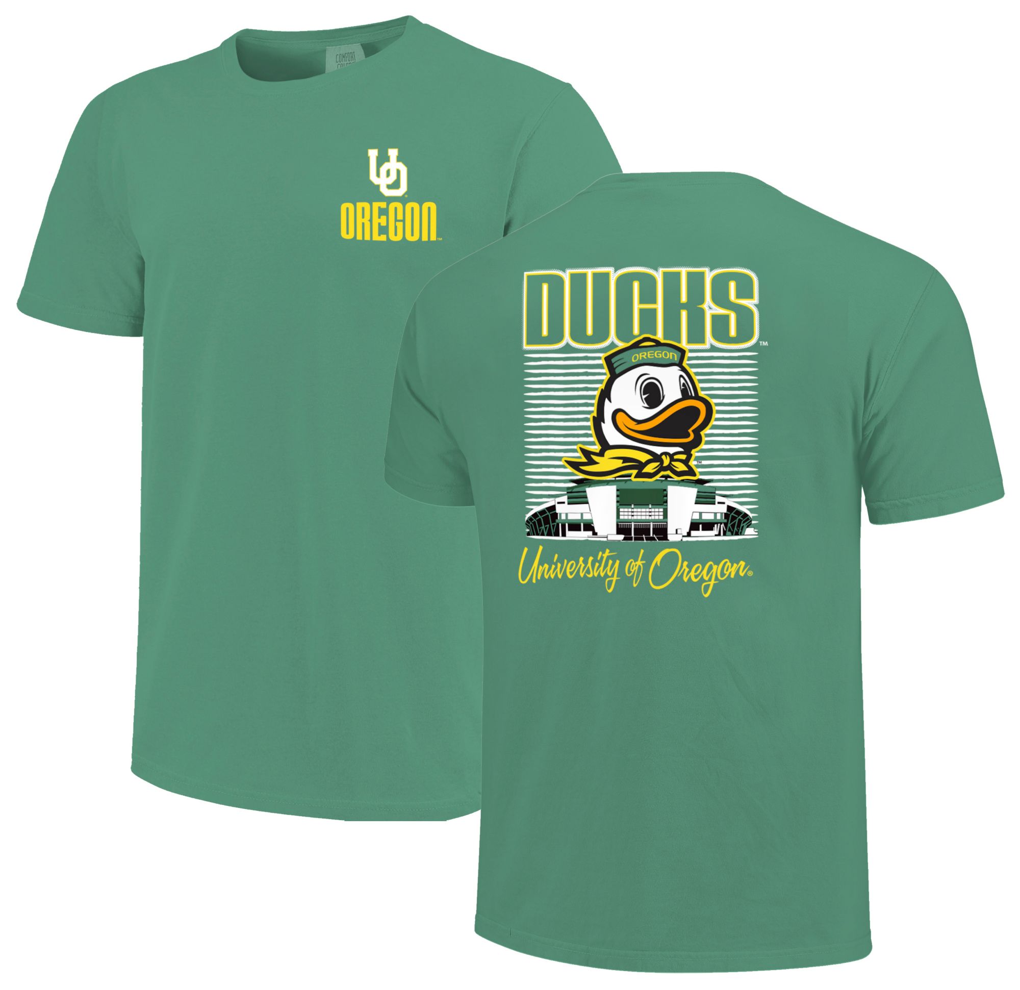 Image One Men's Oregon Ducks Island Green Drop Shadow T-Shirt