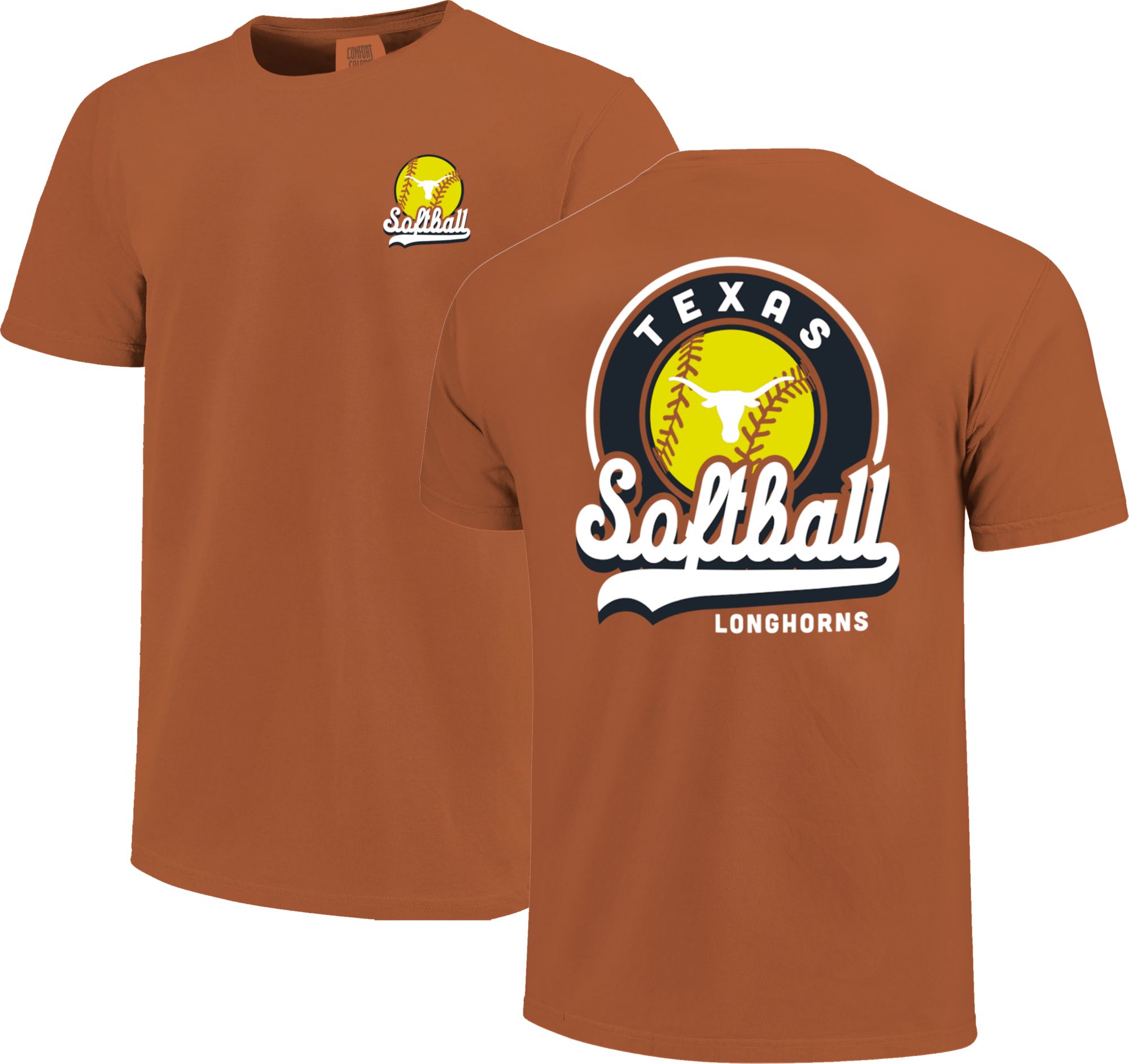 Image One Men's Texas Longhorns Yam Script Softball T-Shirt
